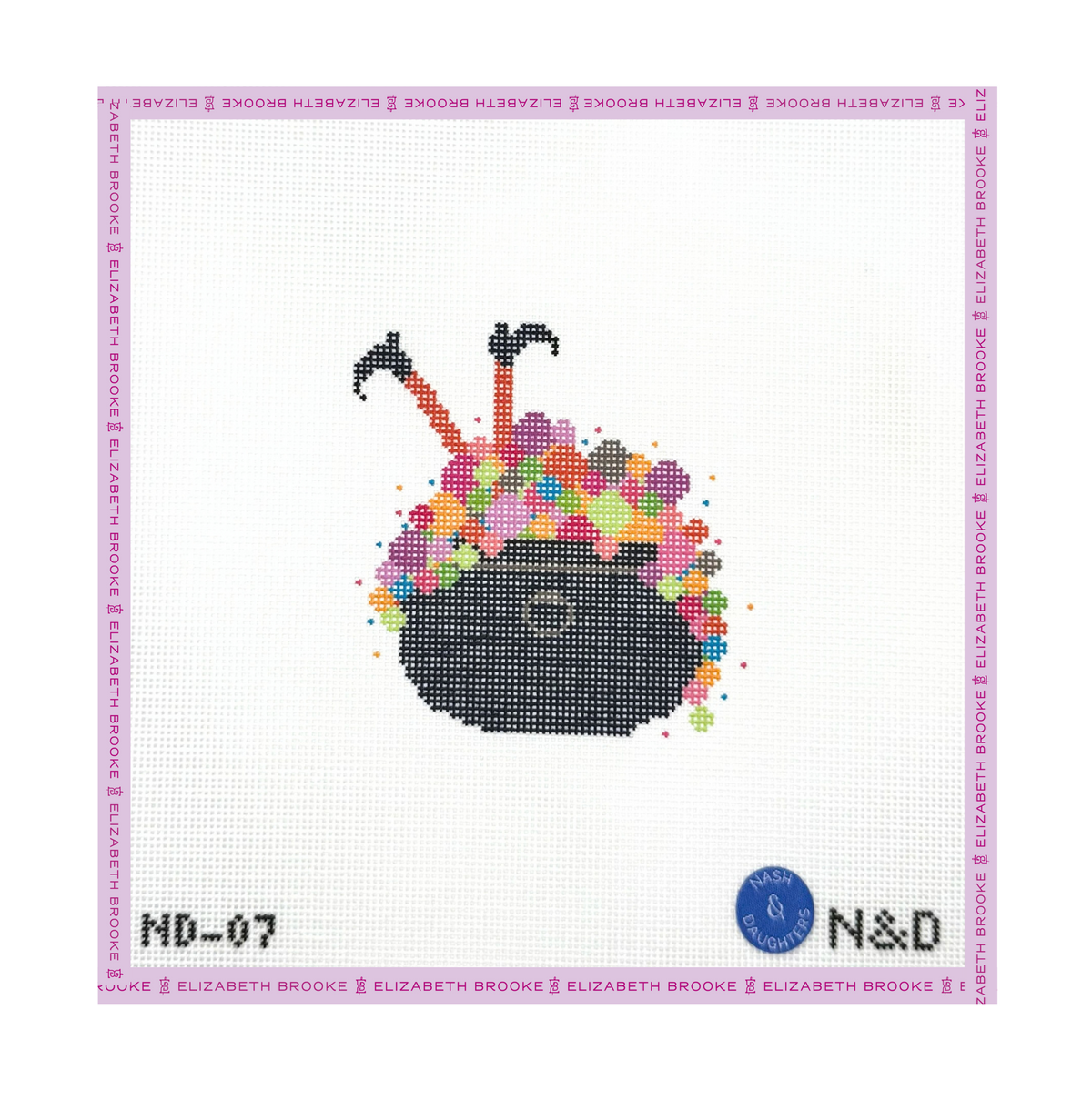 Colorful Bubble Cauldron Needlepoint Canvas