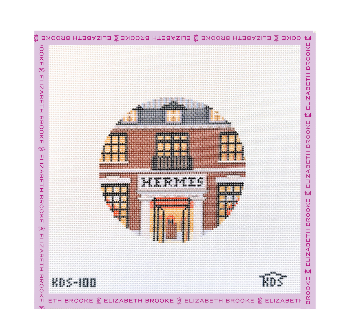 Hermes Round Needlepoint Canvas