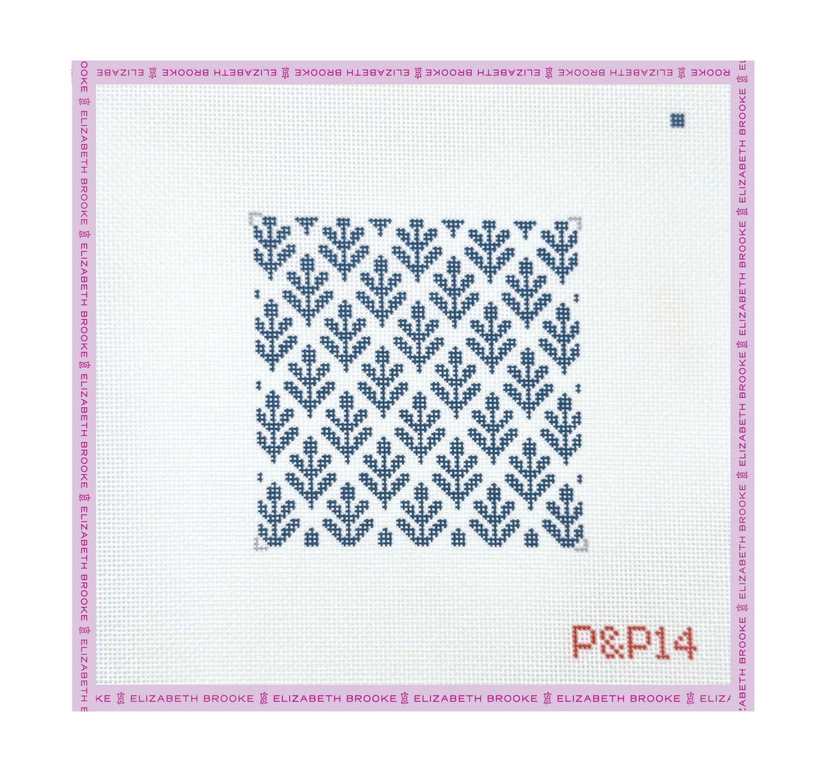 Indigo Ivy Coaster Needlepoint Canvas