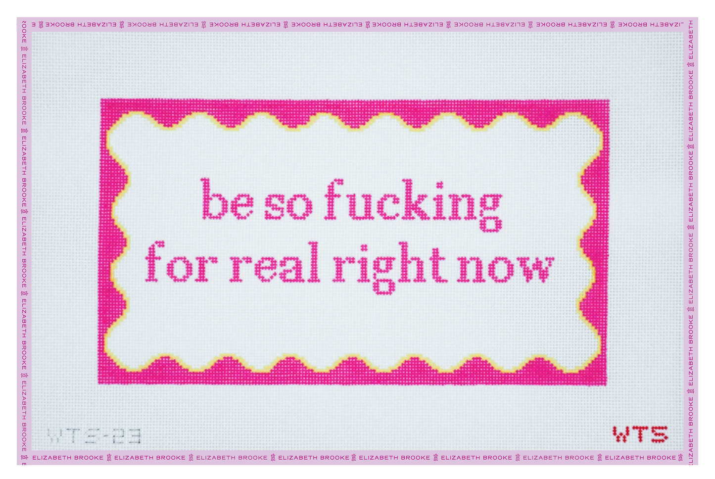 Be So Fucking For Real Needlepoint Canvas