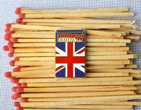 British Flag Red & Blue Matchbox Needle Minder