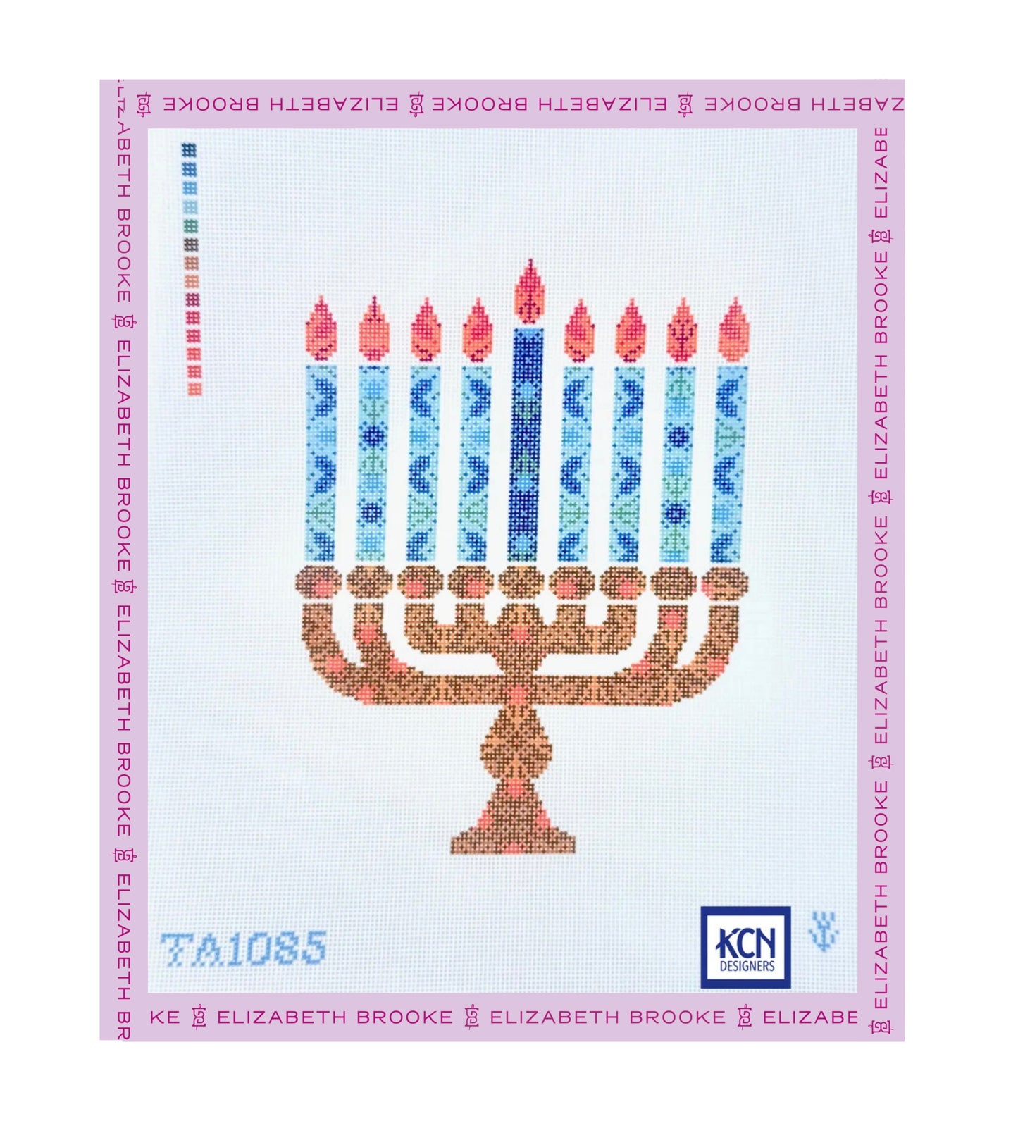Floral Menorah Needlepoint Canvas