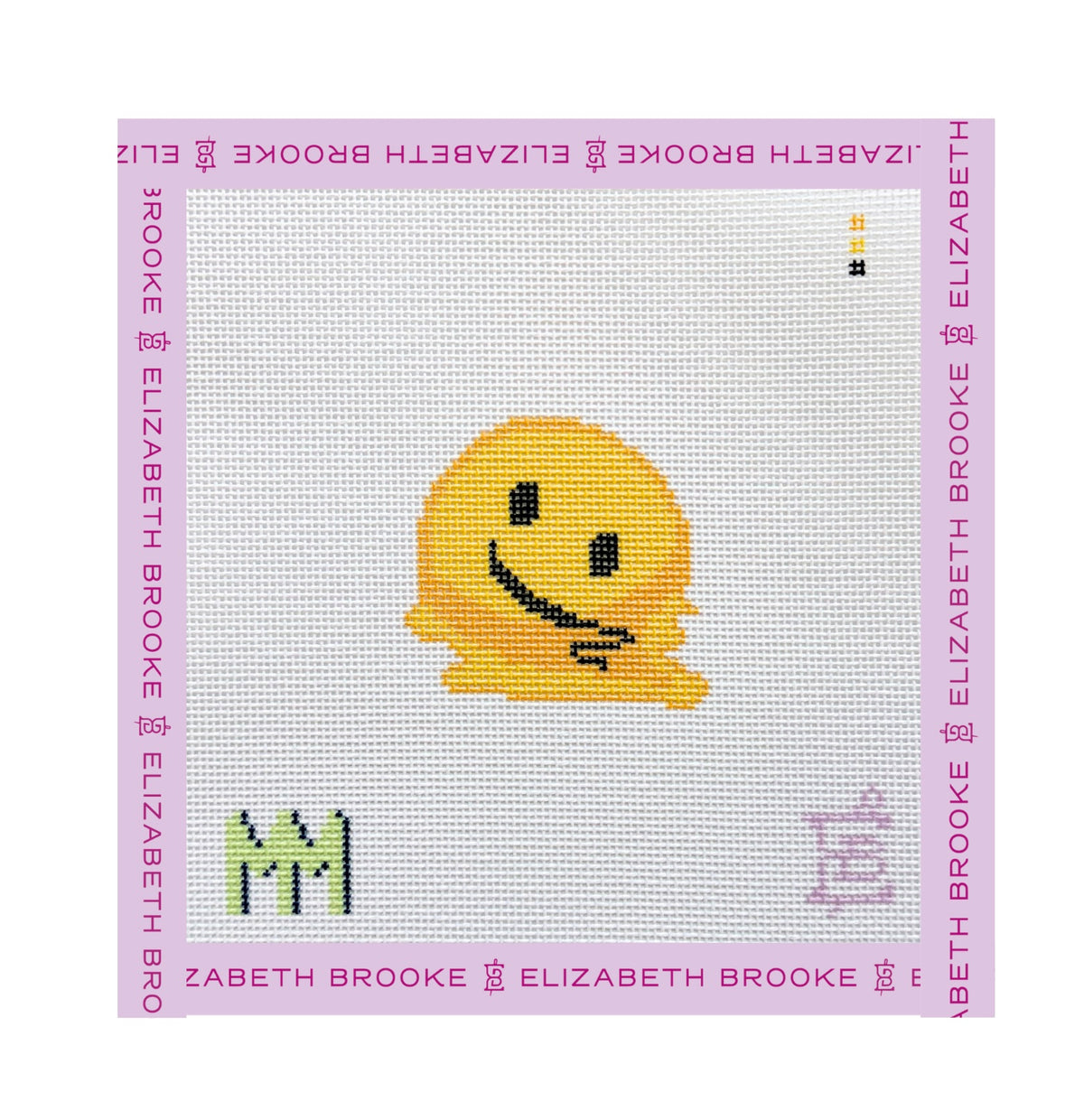 Melting Smile Emoji Needlepoint Canvas
