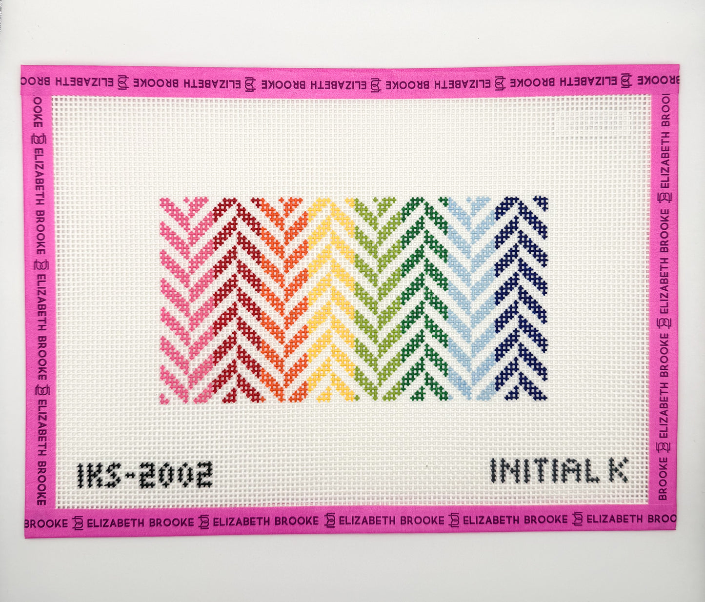 Mini Rainbow Harringbone Insert Needlepoint Canvas