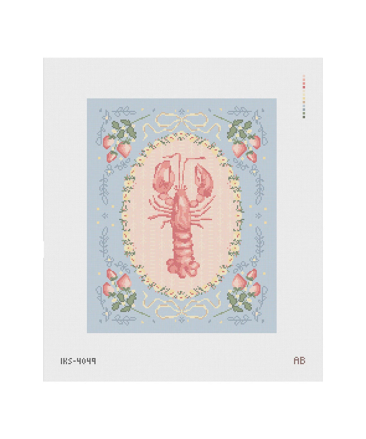 Strawberry Lobster Needlepoint Canvas