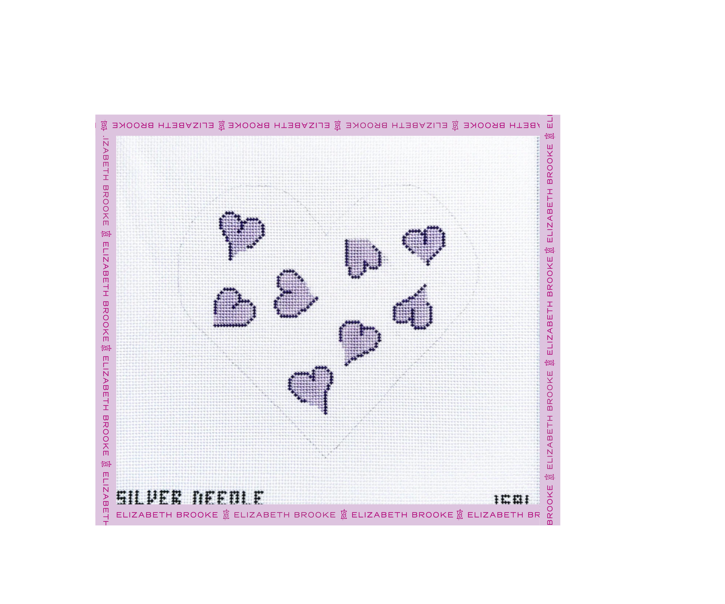 Lavender Heart Pillow Needlepoint Canvas