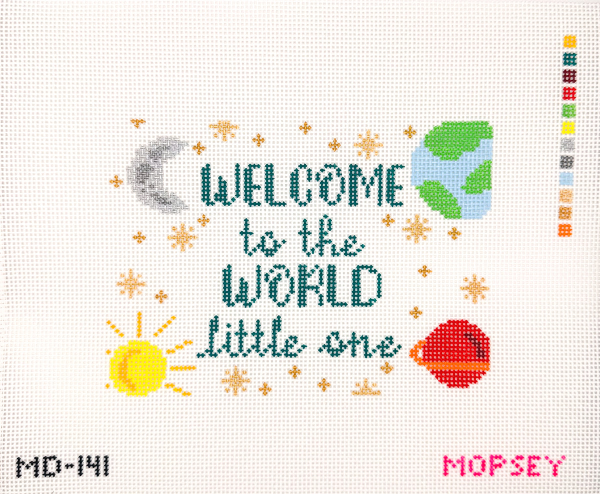 Welcome to the World Needlepoint Canvas