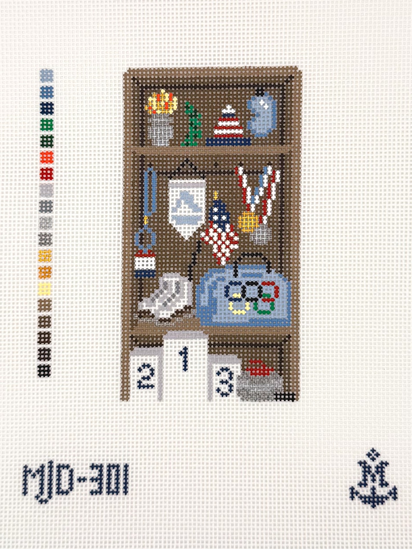 Olympics Locker needlepoint canvas