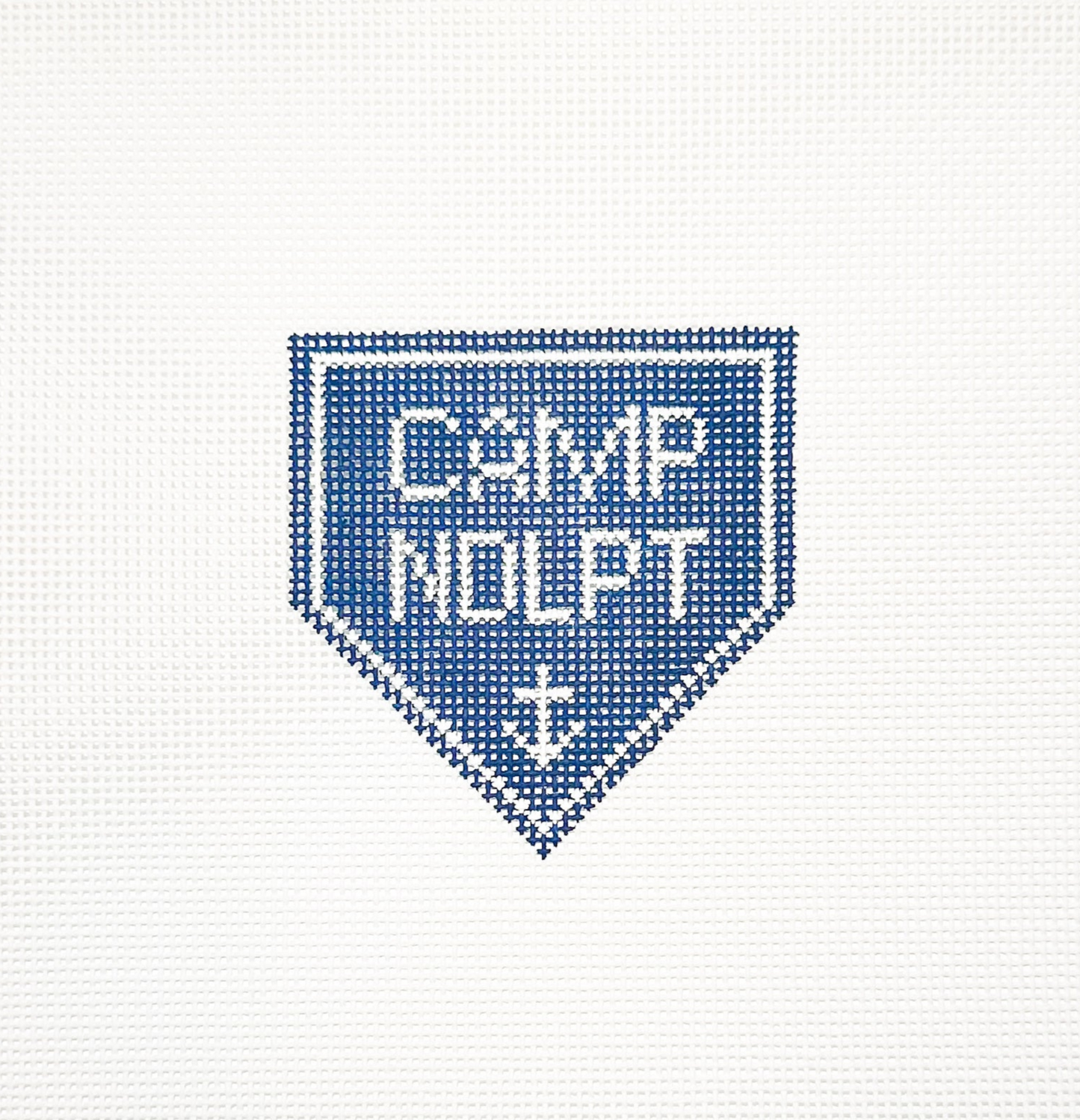 Nautical Navy Camp Needlepoint Bag Charm