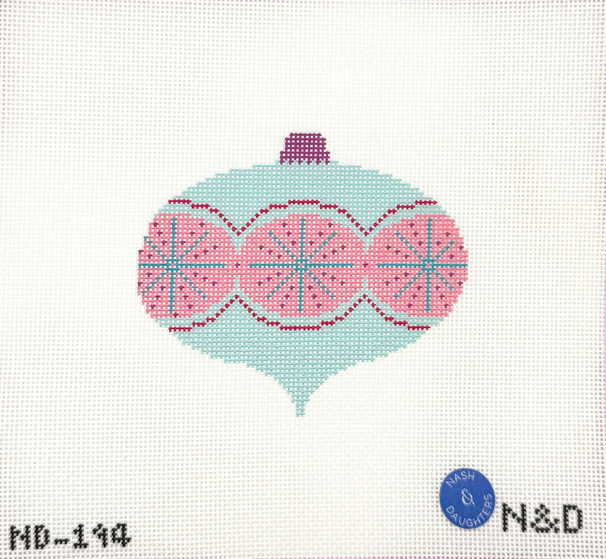 Mid Century Mod Ornament Starburst Circles Needlepoint Canvas