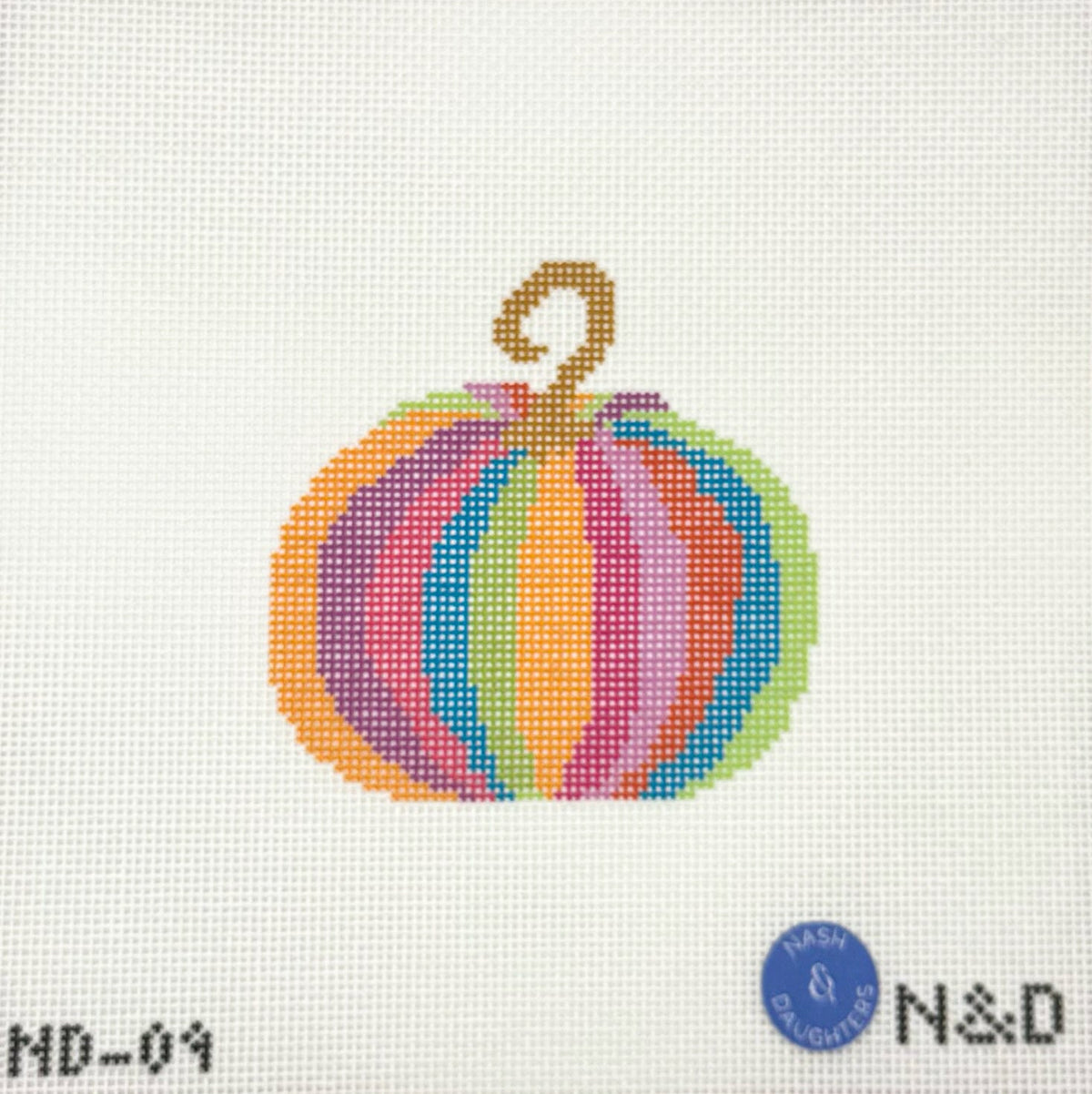 Colorful Pumpkin Needlepoint Canvas