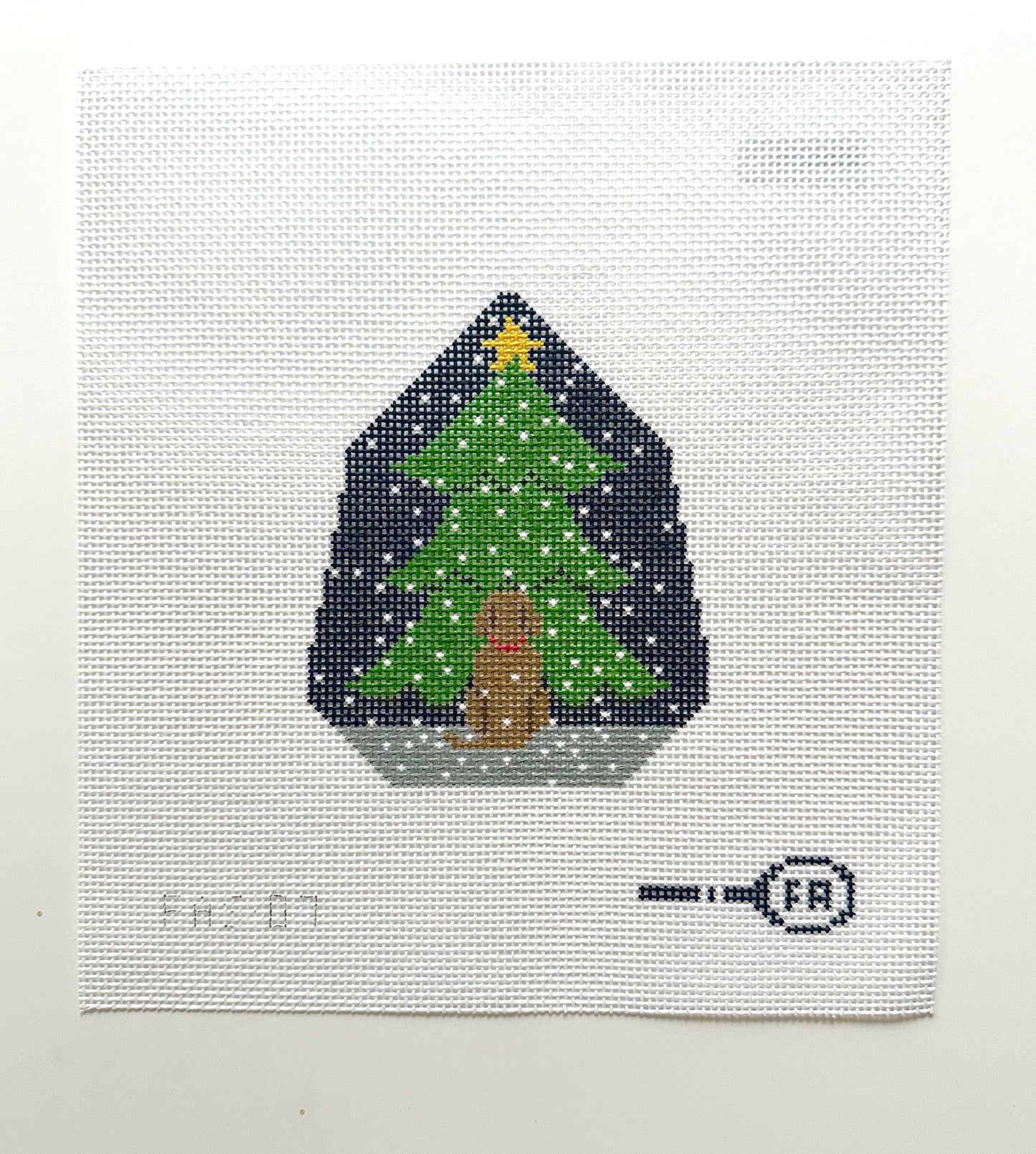 Puppy's First Christmas Needlepoint Canvas