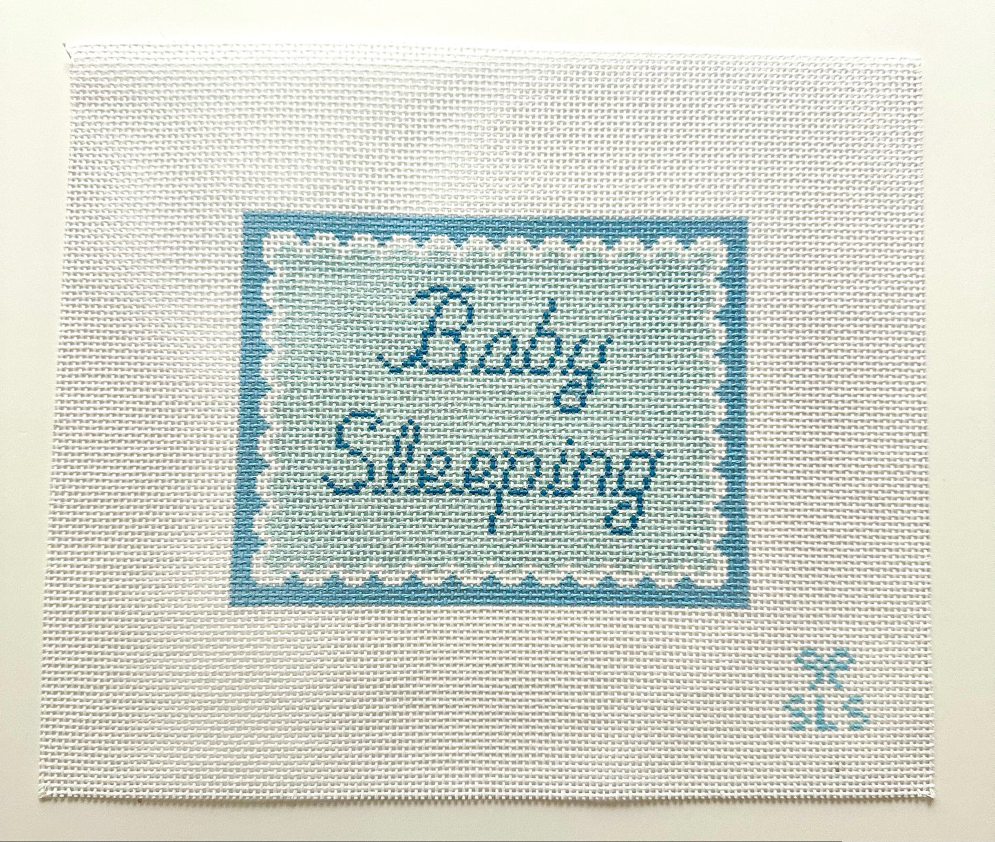 Blue Scalloped Baby Sleeping