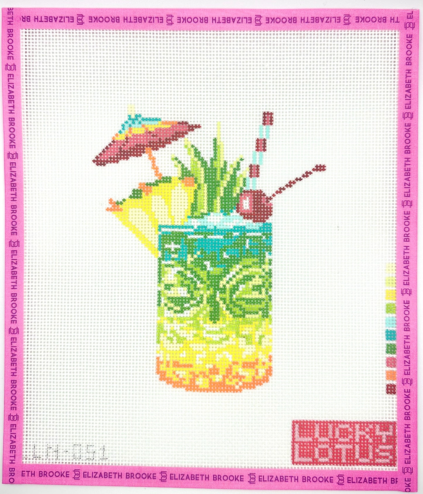 Tiki Cocktail Needlepoint Canvas