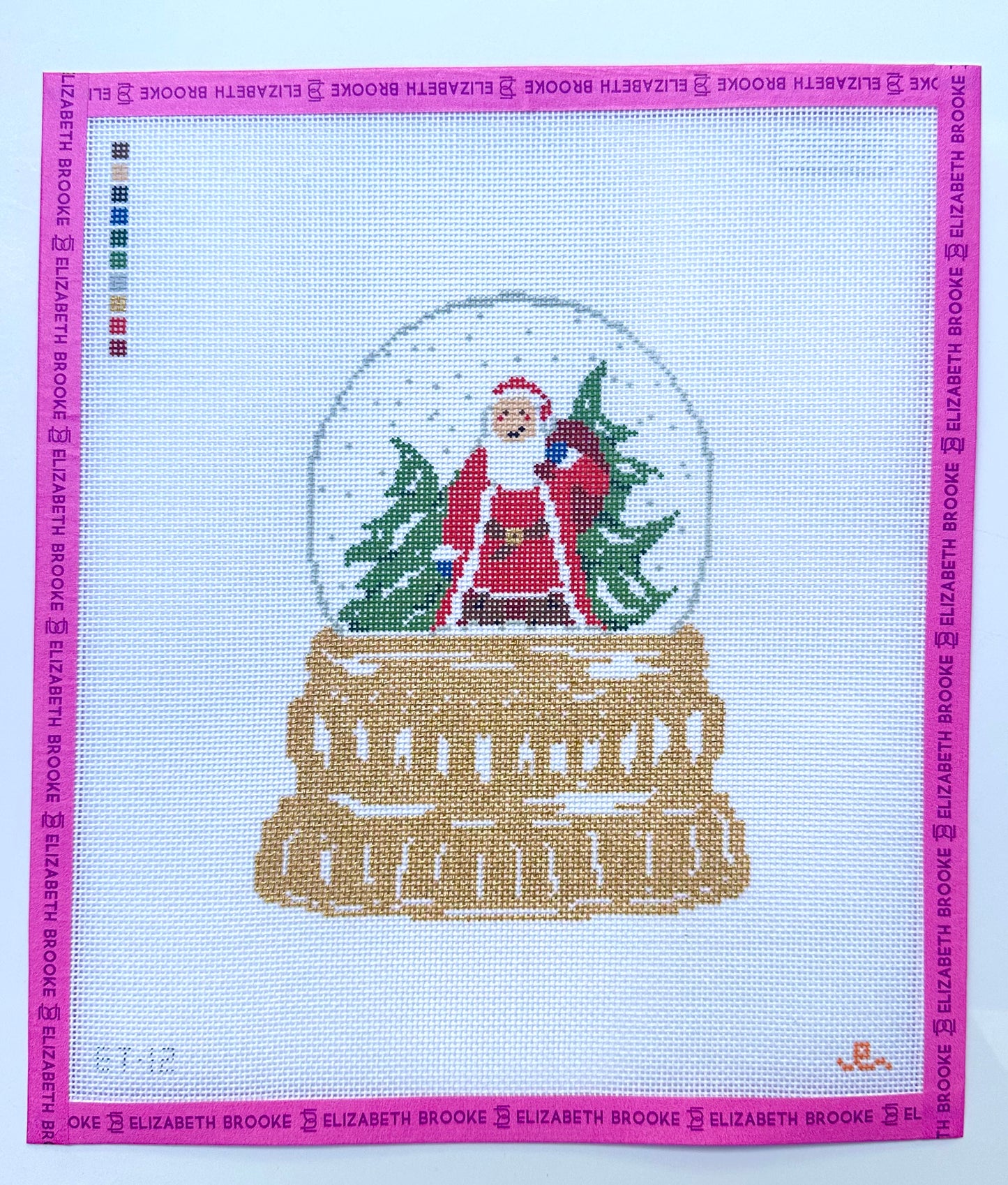 Santa Snow Globe Needlepoint Canvas