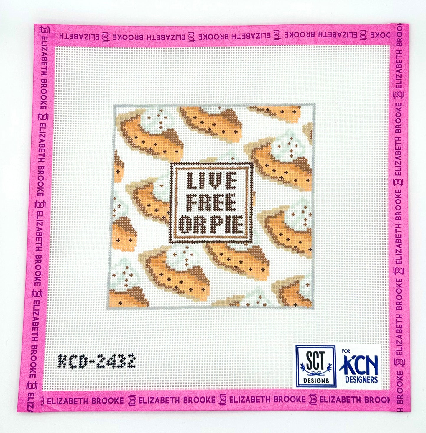 Live Free or Pie Thanksgiving Needlepoint canvas