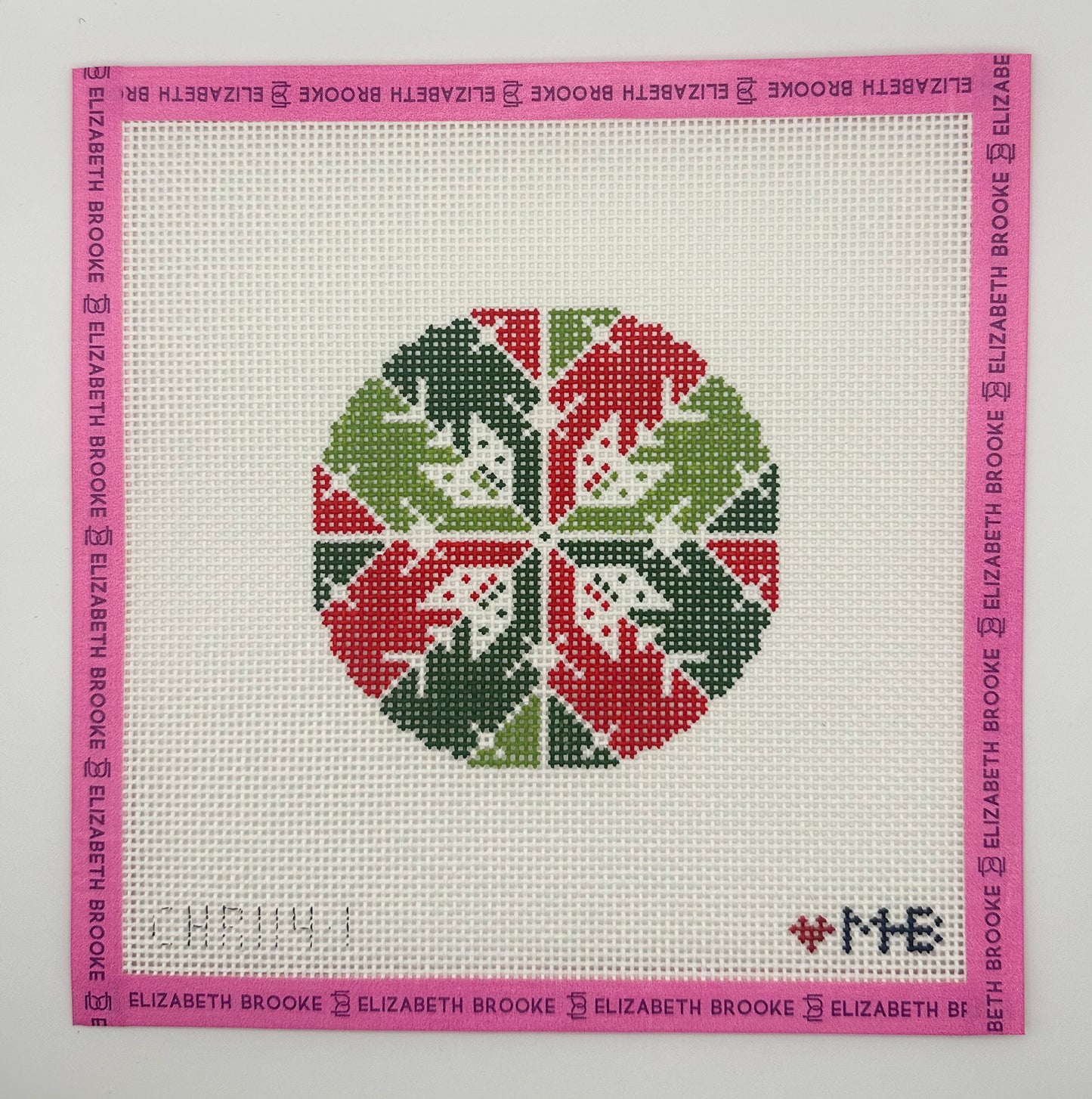 Red and Green Snowflake Round
