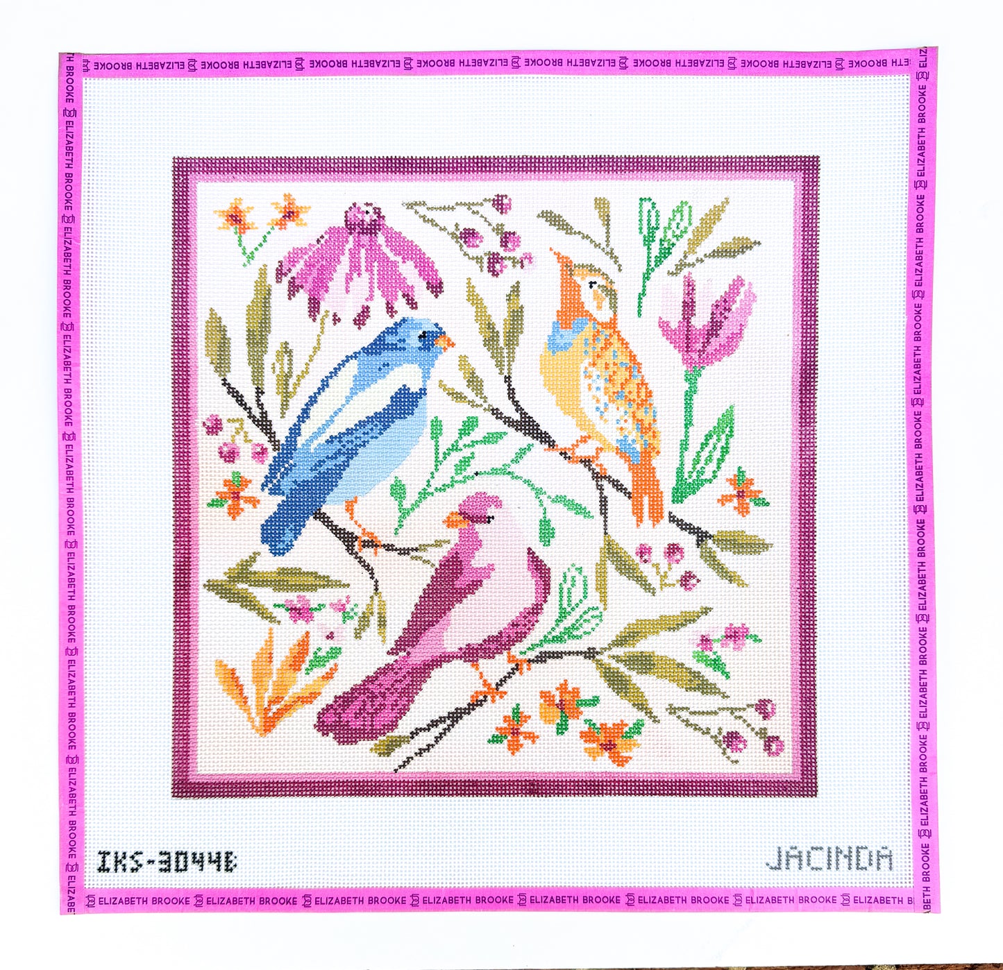 Springtime Birds Large Needlepoint Canvas