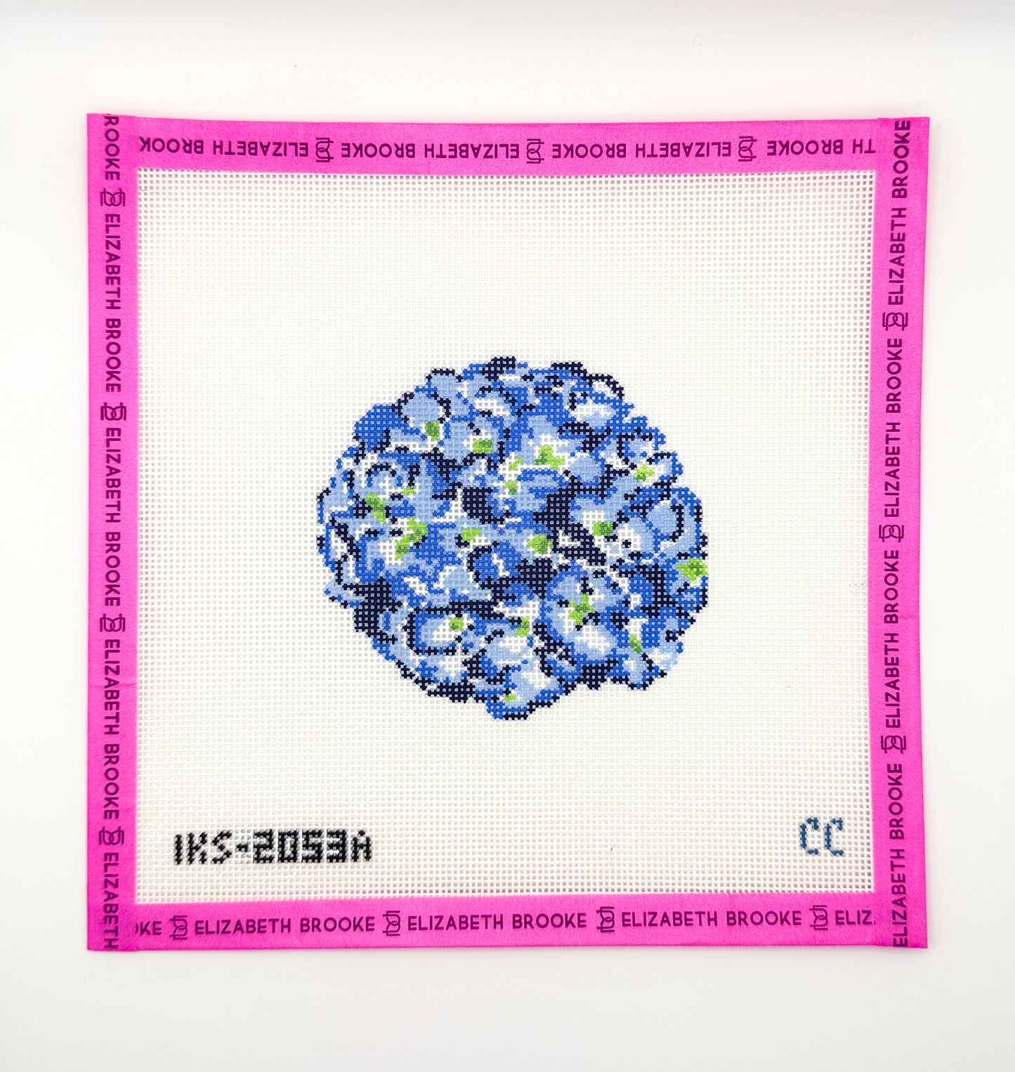 Blue Hydrangea ornament Needlepoint Canvas