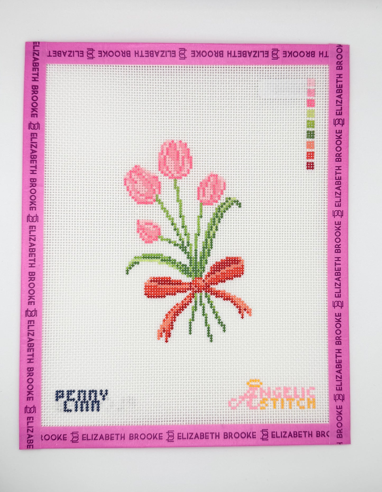 Pink Tulips Needlepoint Canvas