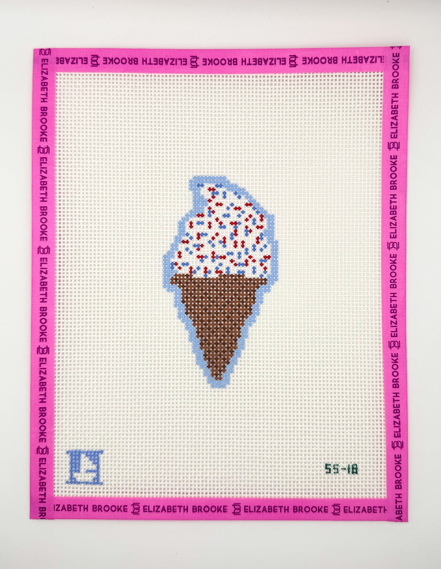Americana sprinkle ice cream cone needlepoint canvas