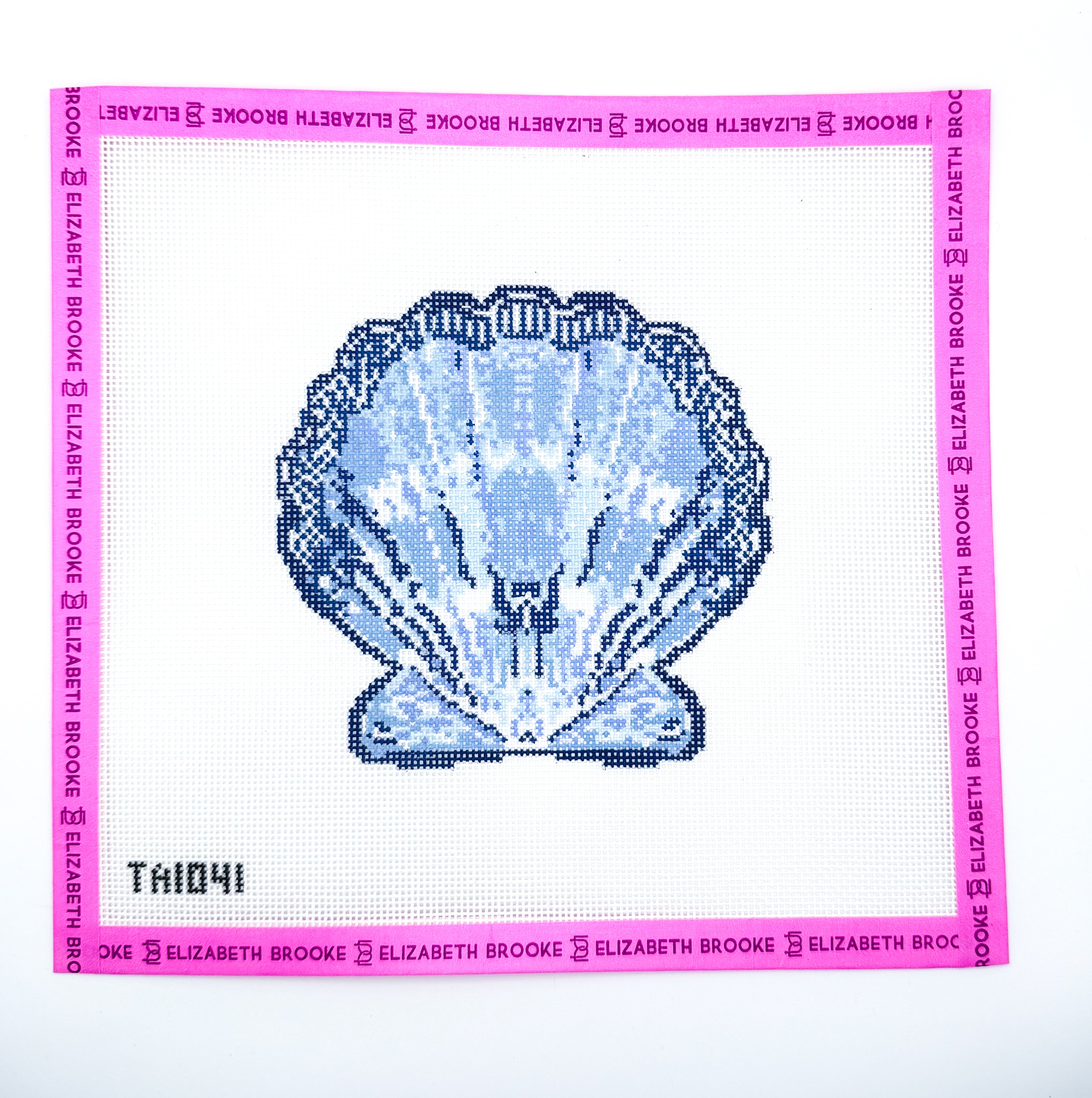 Blue Scallop ornament needlepoint canvas – Elizabeth Brooke