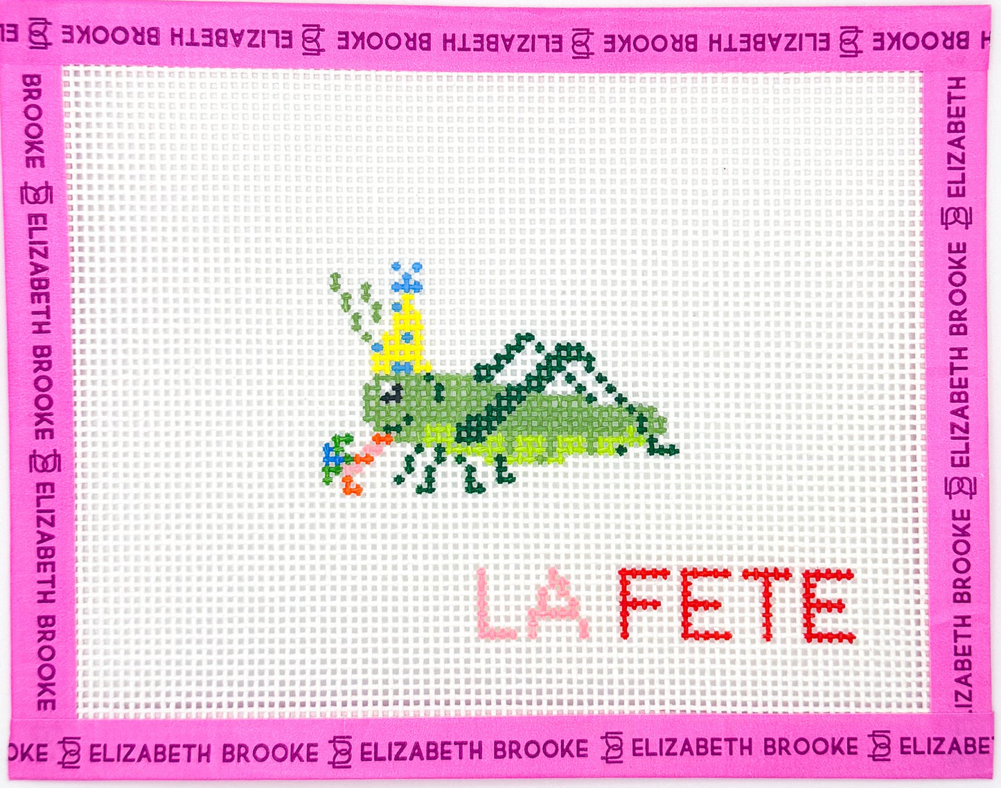 Party Animal Grasshopper Needlepoint Canvas
