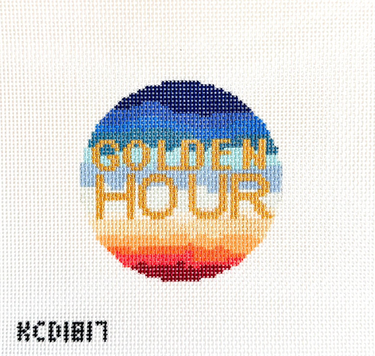 Golden Hour Round Needlepoint Canvas