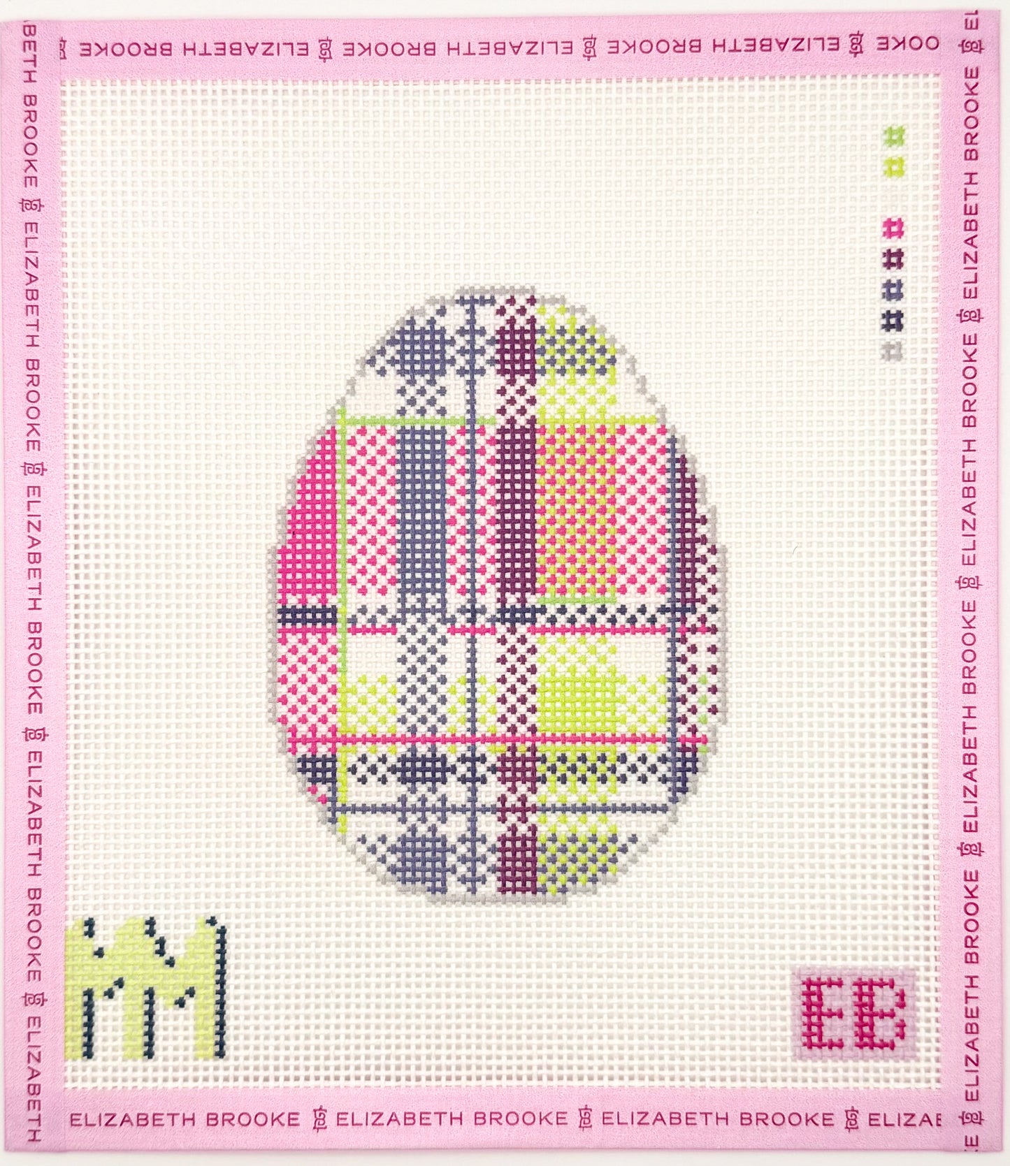 Berry Madras Plaid Egg Needlepoint Canvas Wholesale