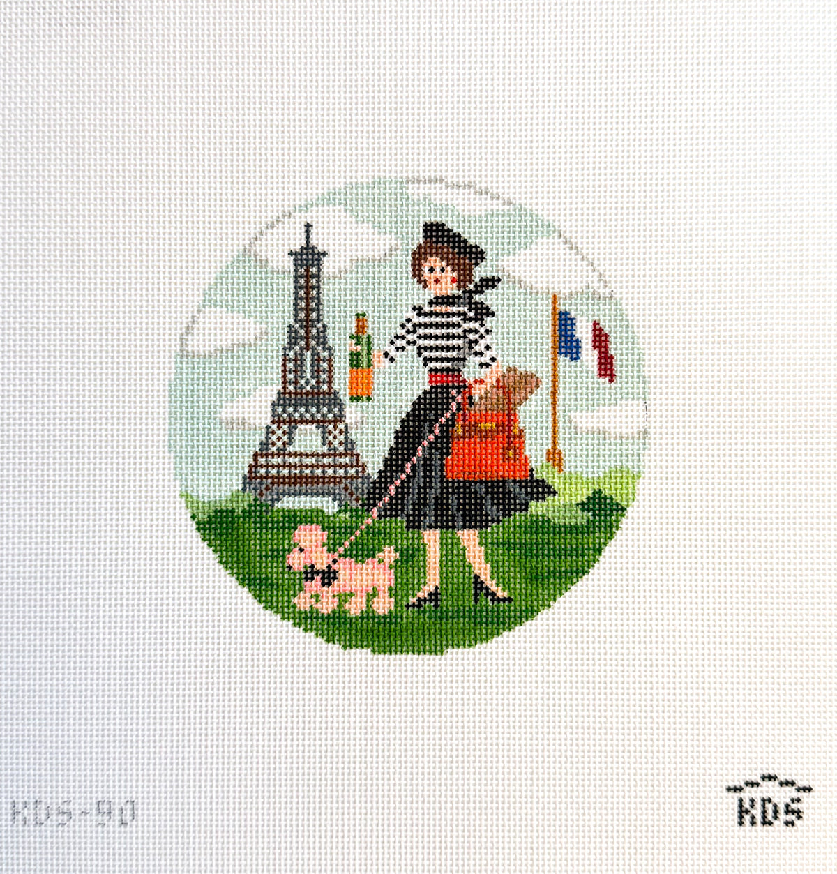 Betty Loves Paris needlepoint canvas