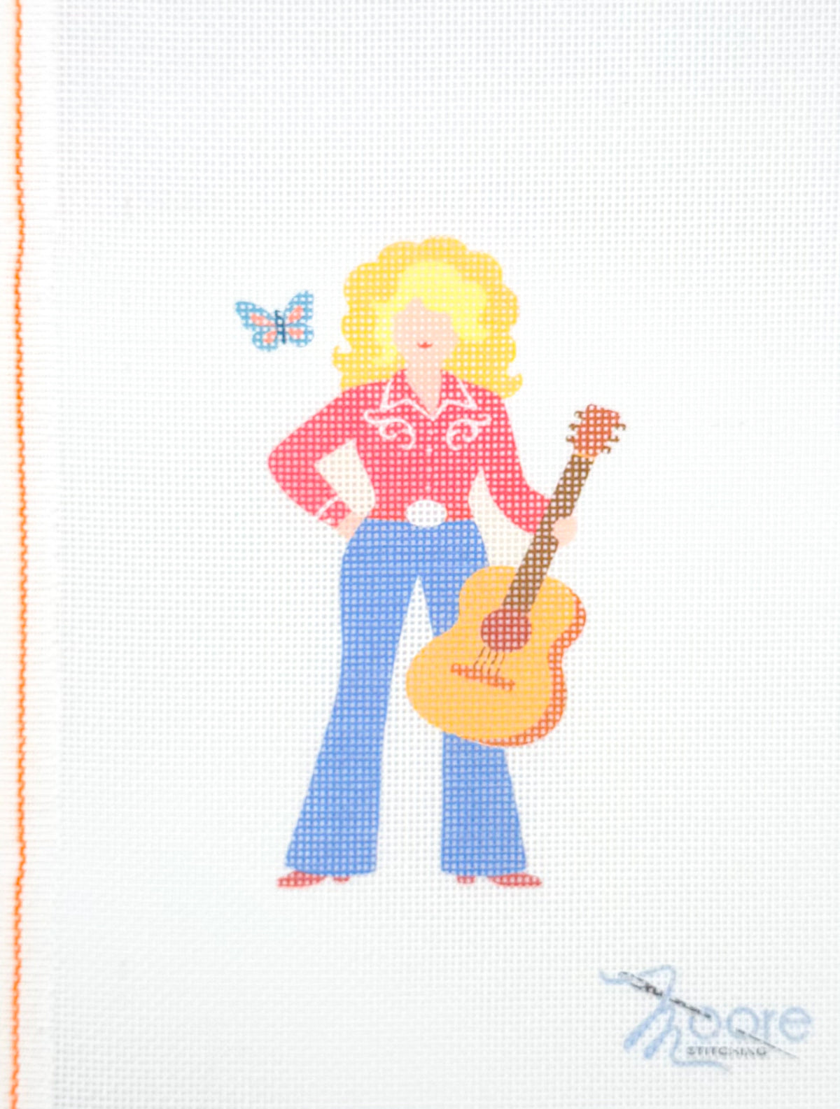 Dolly with guitar Needlepoint Canvas