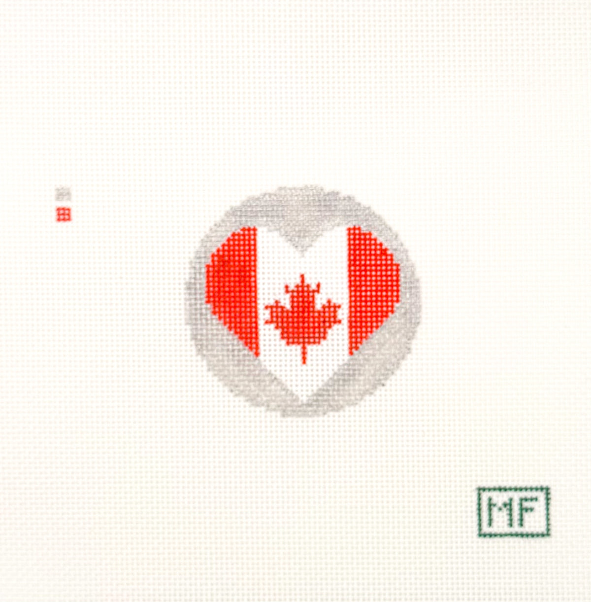Canada Heart Flag Mini Needlepoint Canvas