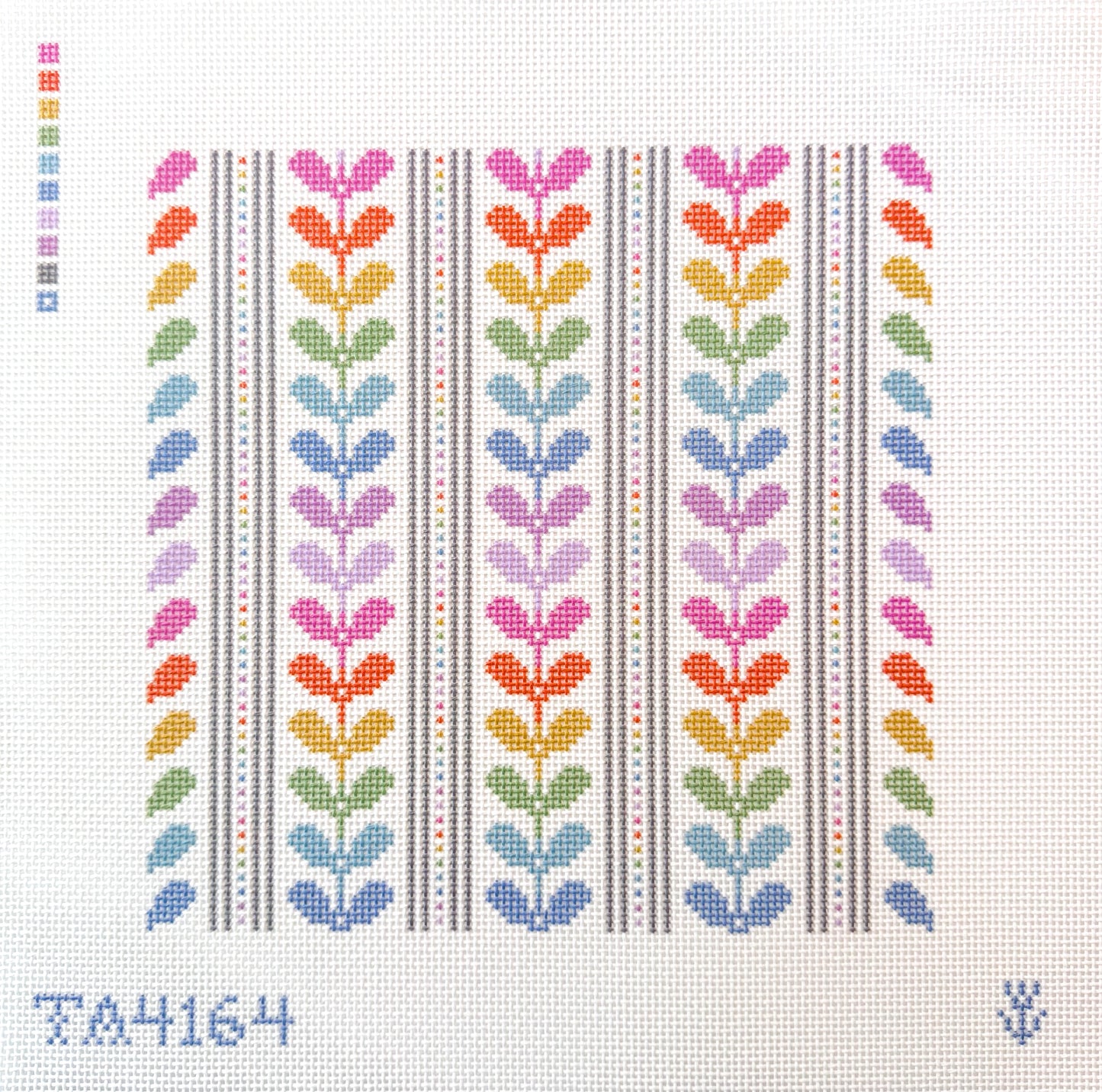 Rainbow Leaf Square Needlepoint Canvas