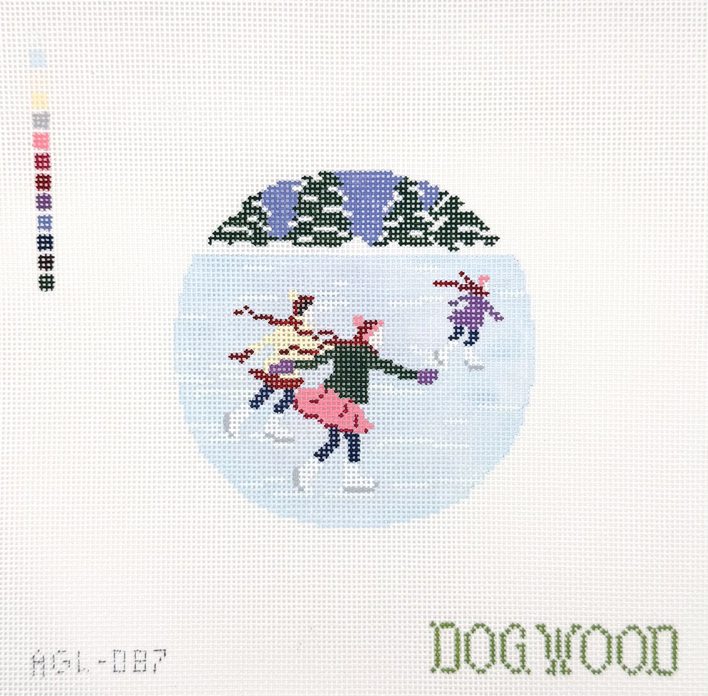 Ice Skaters Needlepoint Canvas