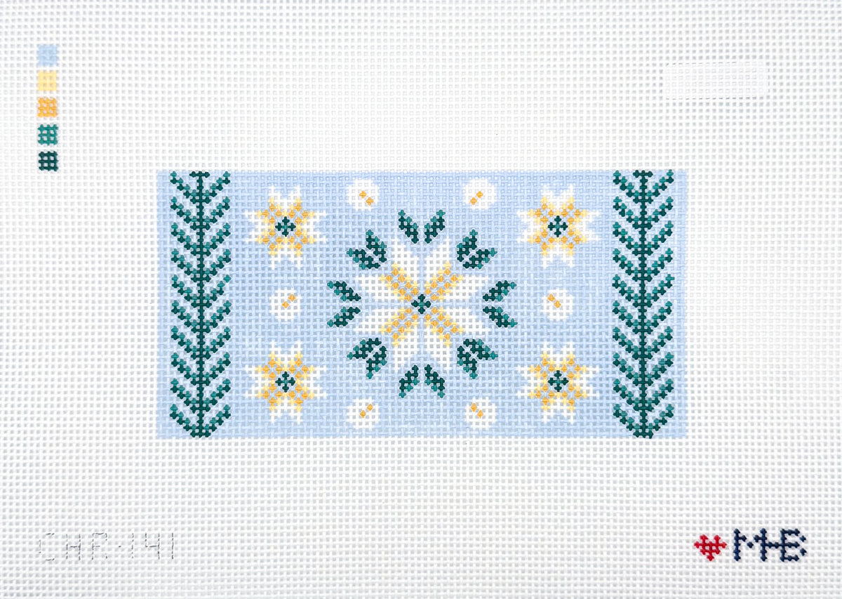 Winter Pointsettia Needlepoint Canvas