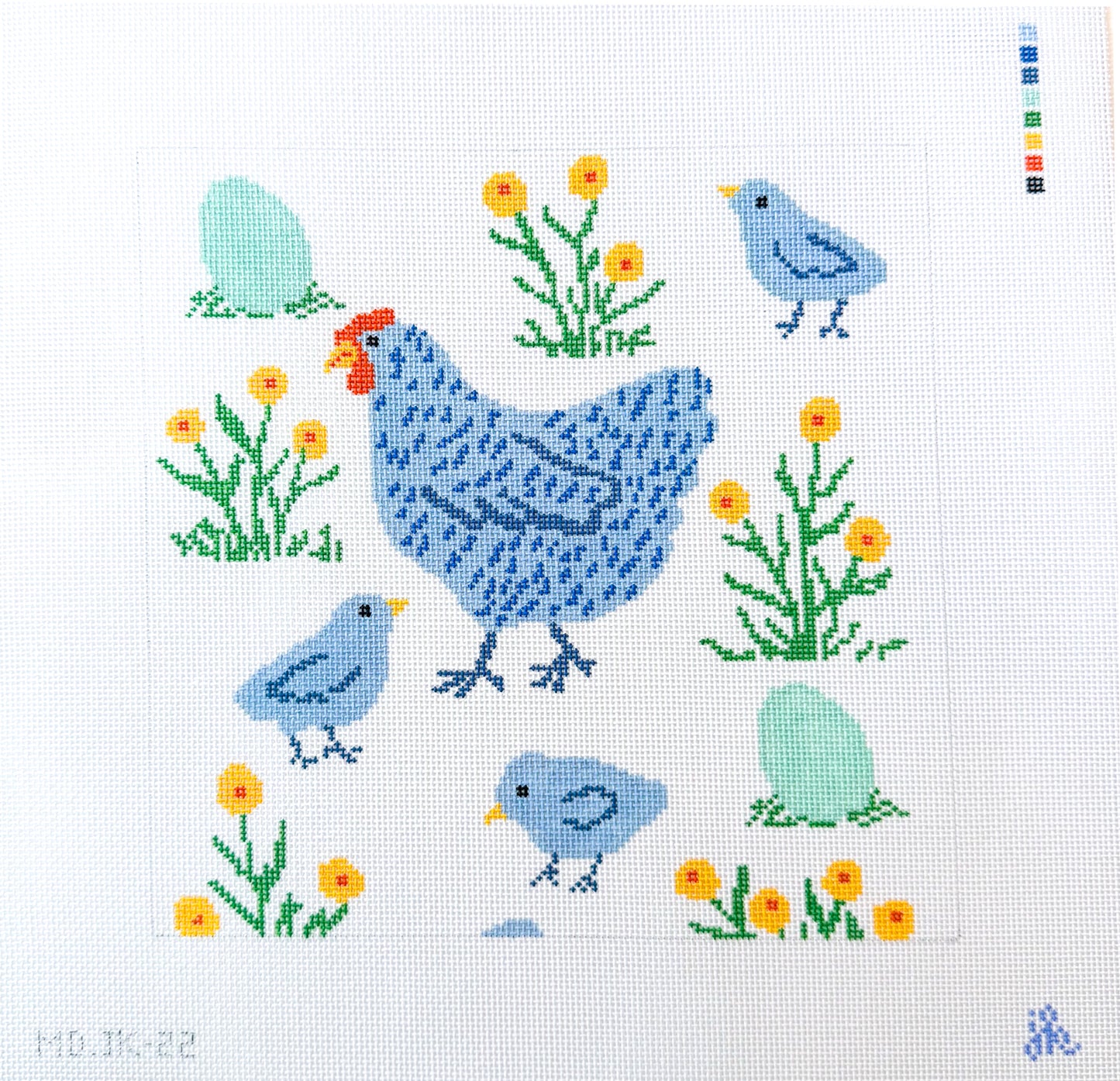 Chicken Party Needlepoint canvas