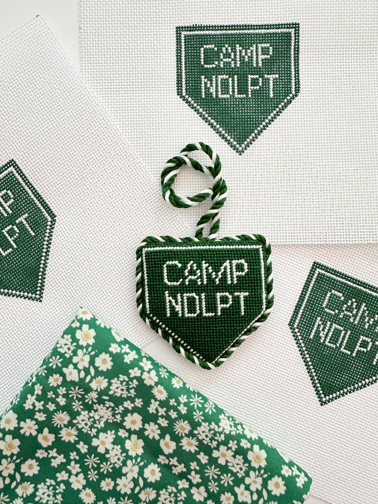 Camp Needlepoint Bag Charm
