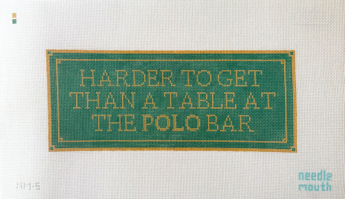 Polo Bar Reservation Needlepoint Canvas