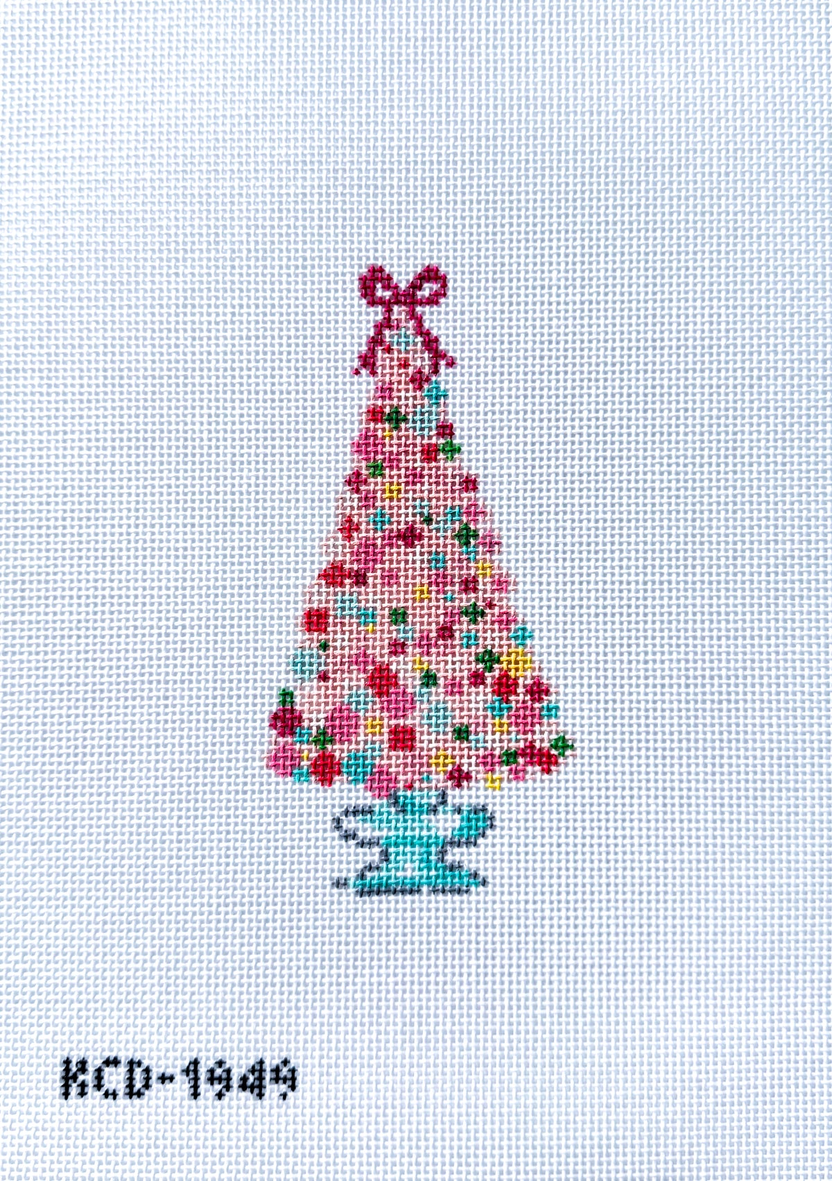 Pink Tree Ornament Needlepoint Canvas