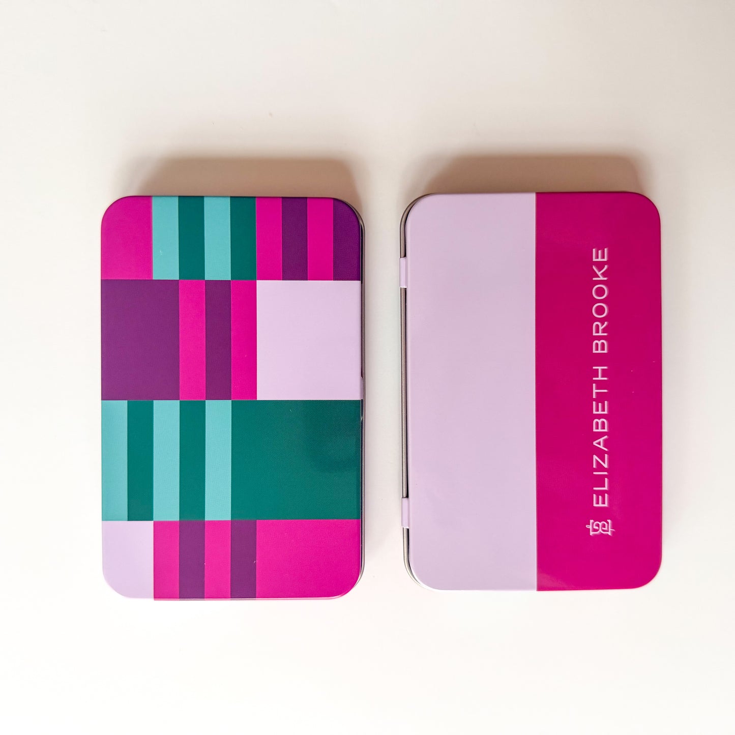 Color Block Printed Tin Box with Magnet