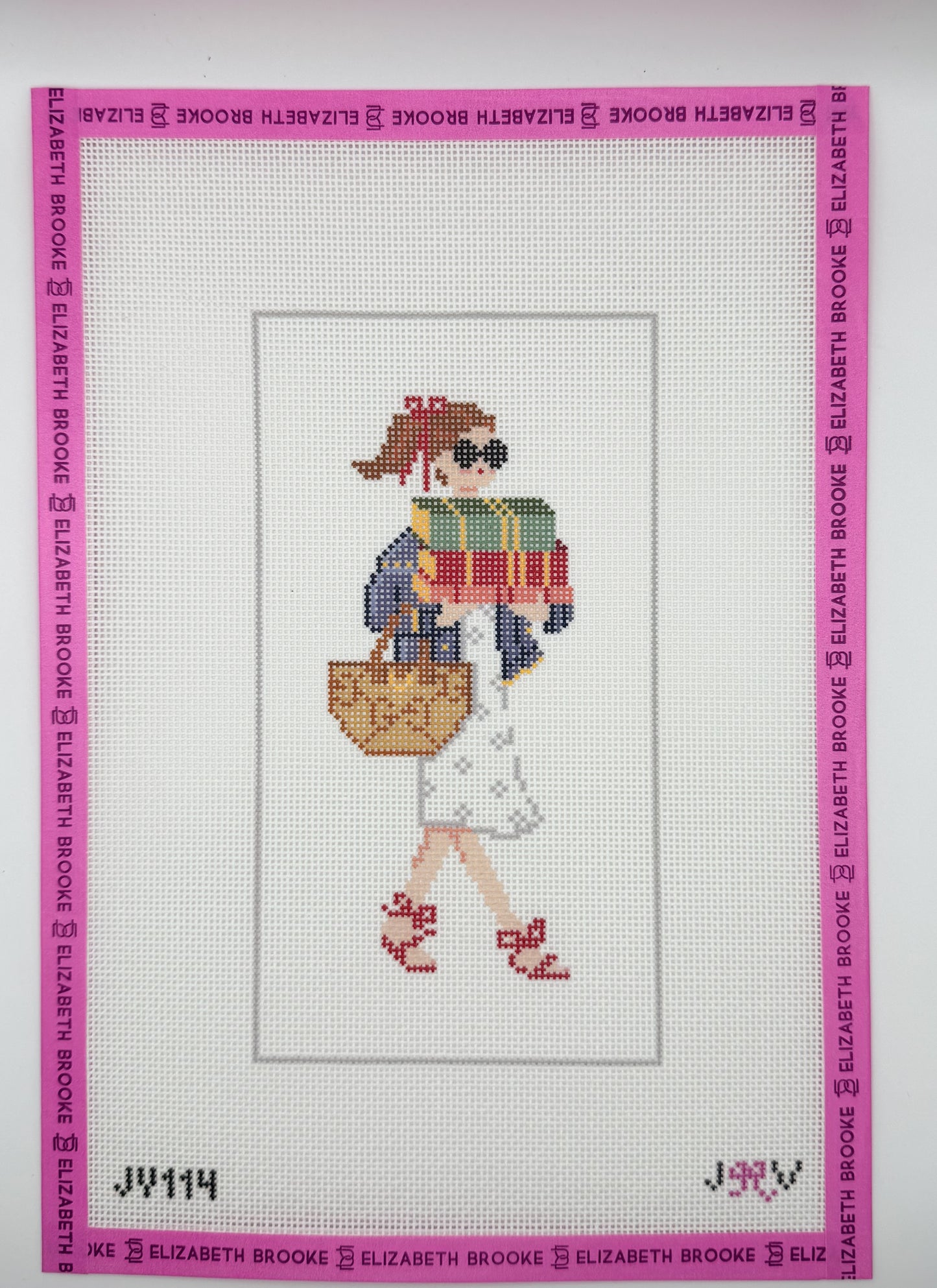 Book Girl Needlepoint Canvas