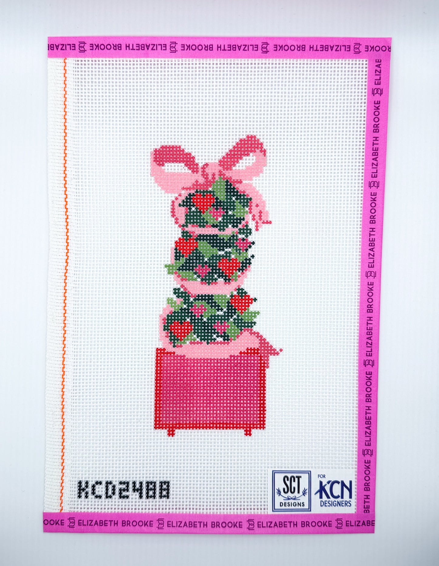 Valentine Monogrammable Topiary needlepoint canvas