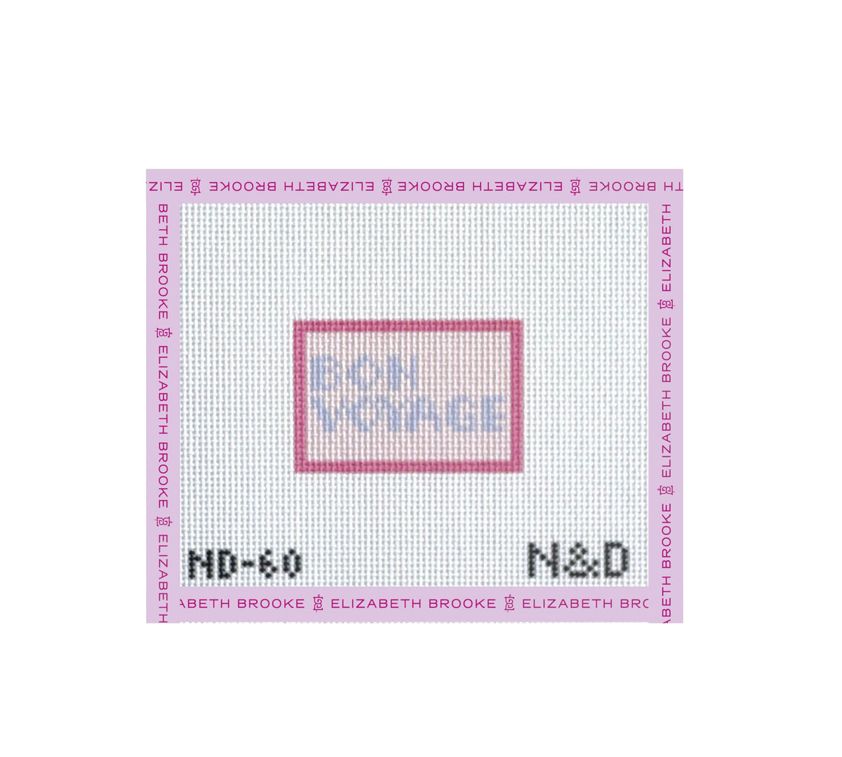 Bon Voyage Luggage Tag Insert Needlepoint Canvas