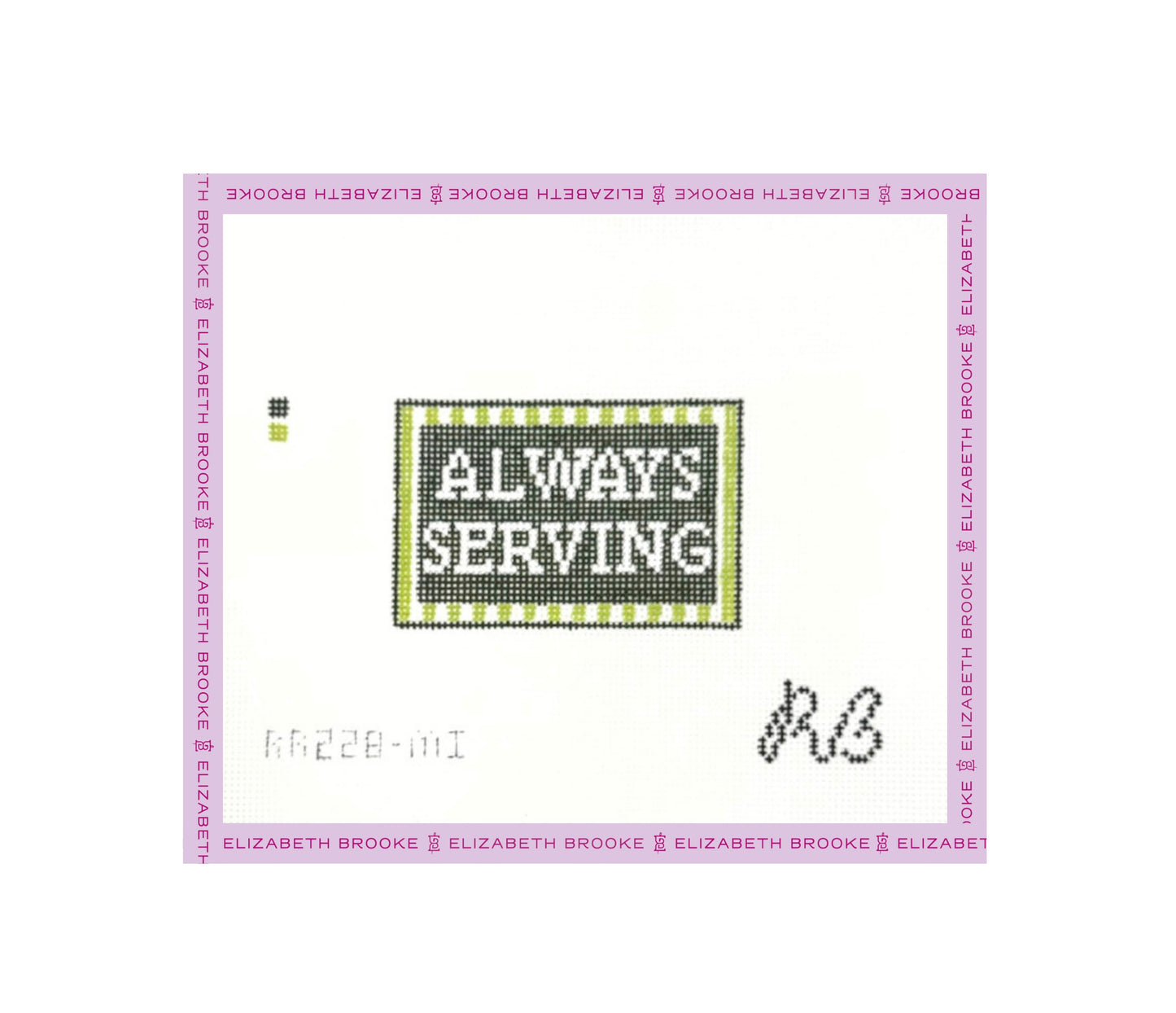 Always Serving Luggage Tag Needlepoint Canvas