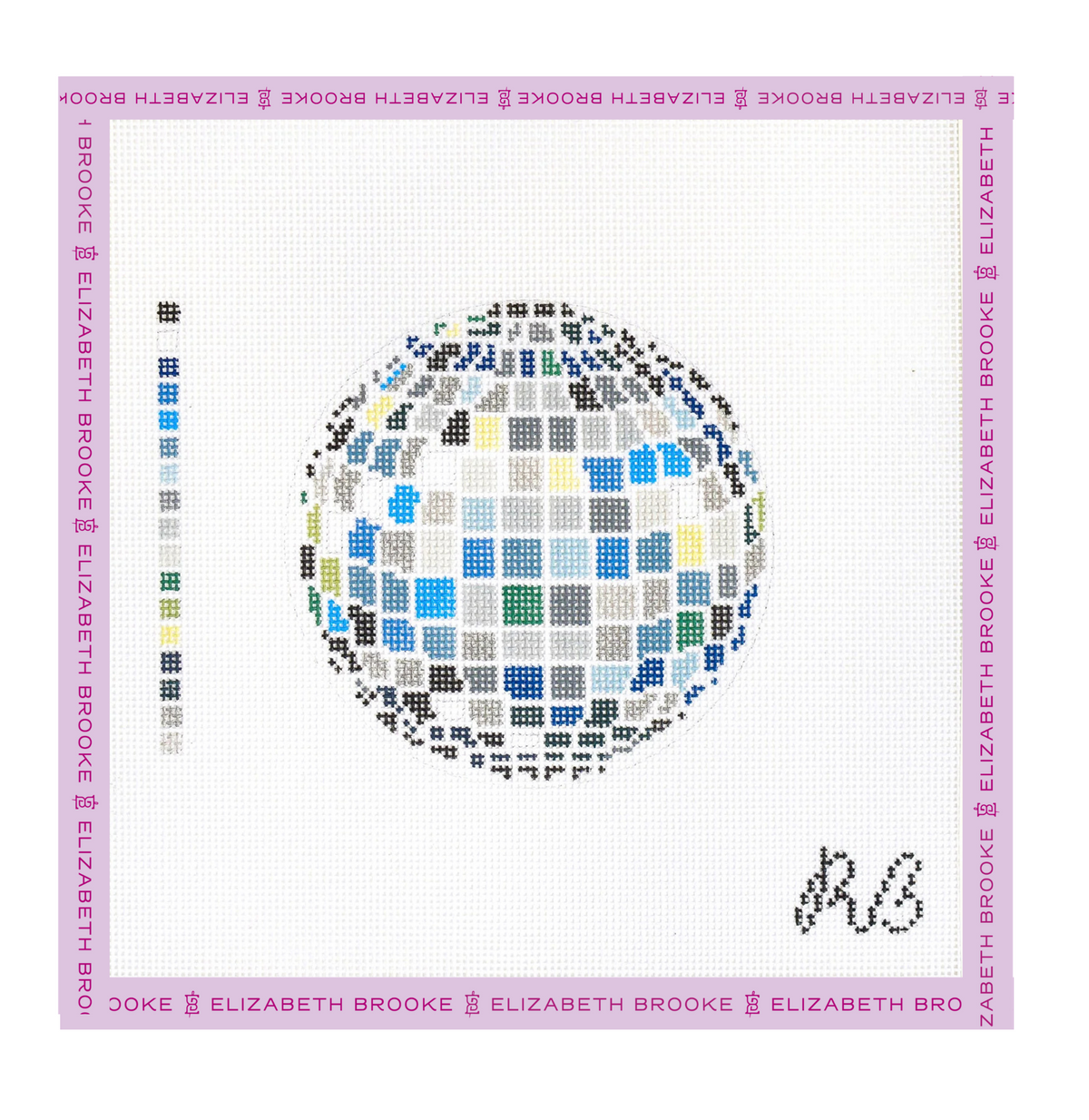 Disco Ball (cool tones) Needlepoint Canvas