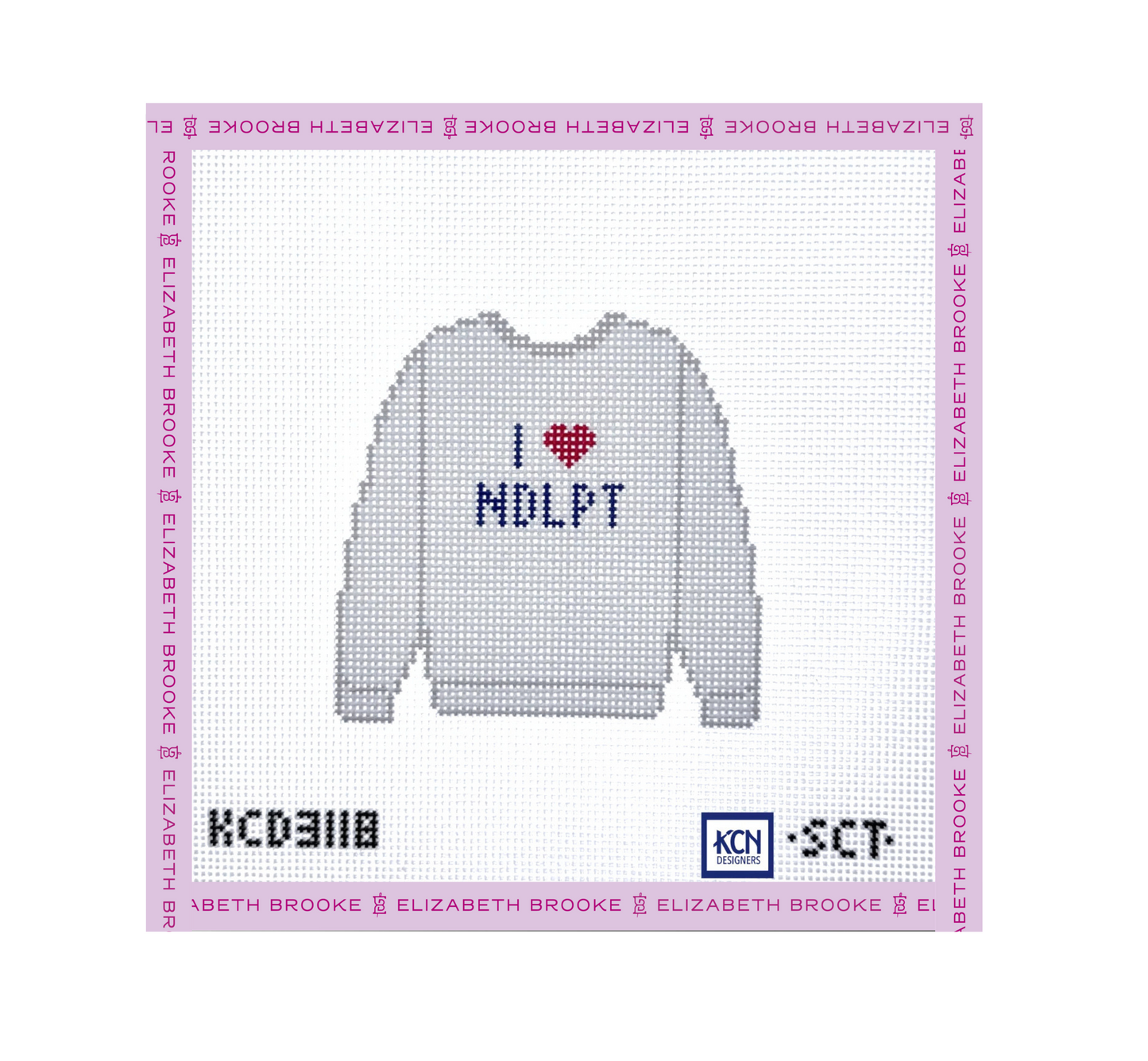 I Heart NDLPT Sweatshirt Needlepoint Canvas