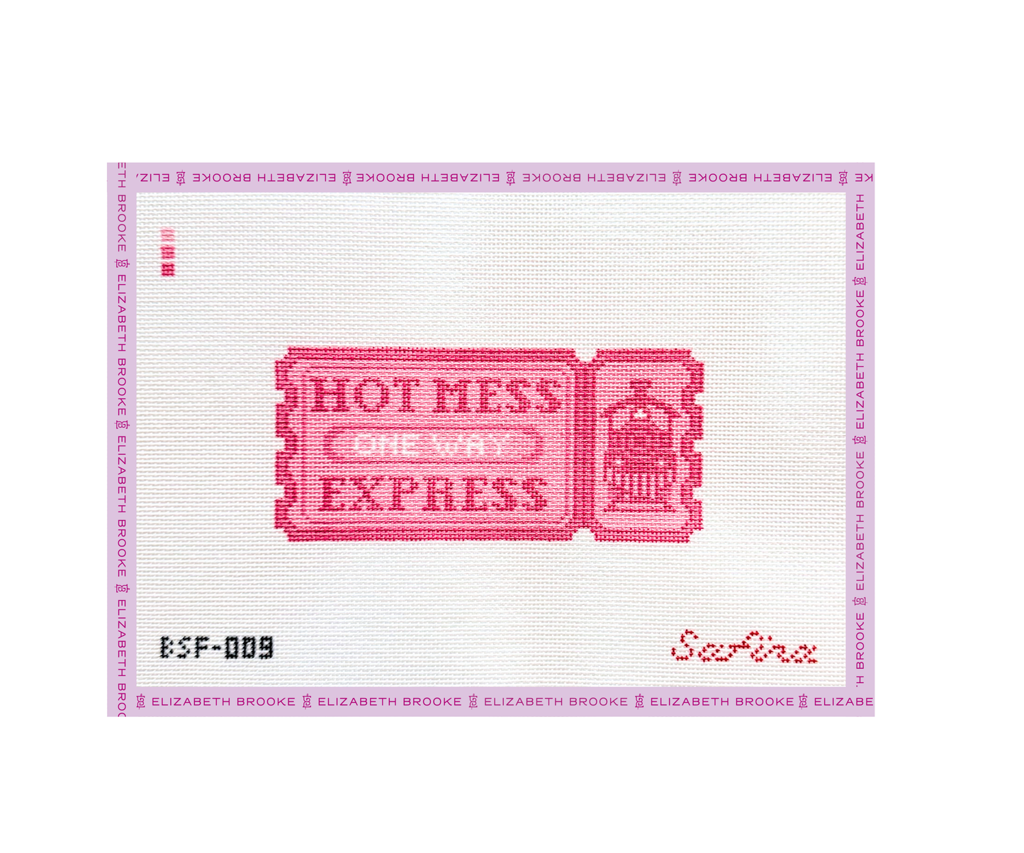 Hot Mess Express ticket Needlepoint Canvas