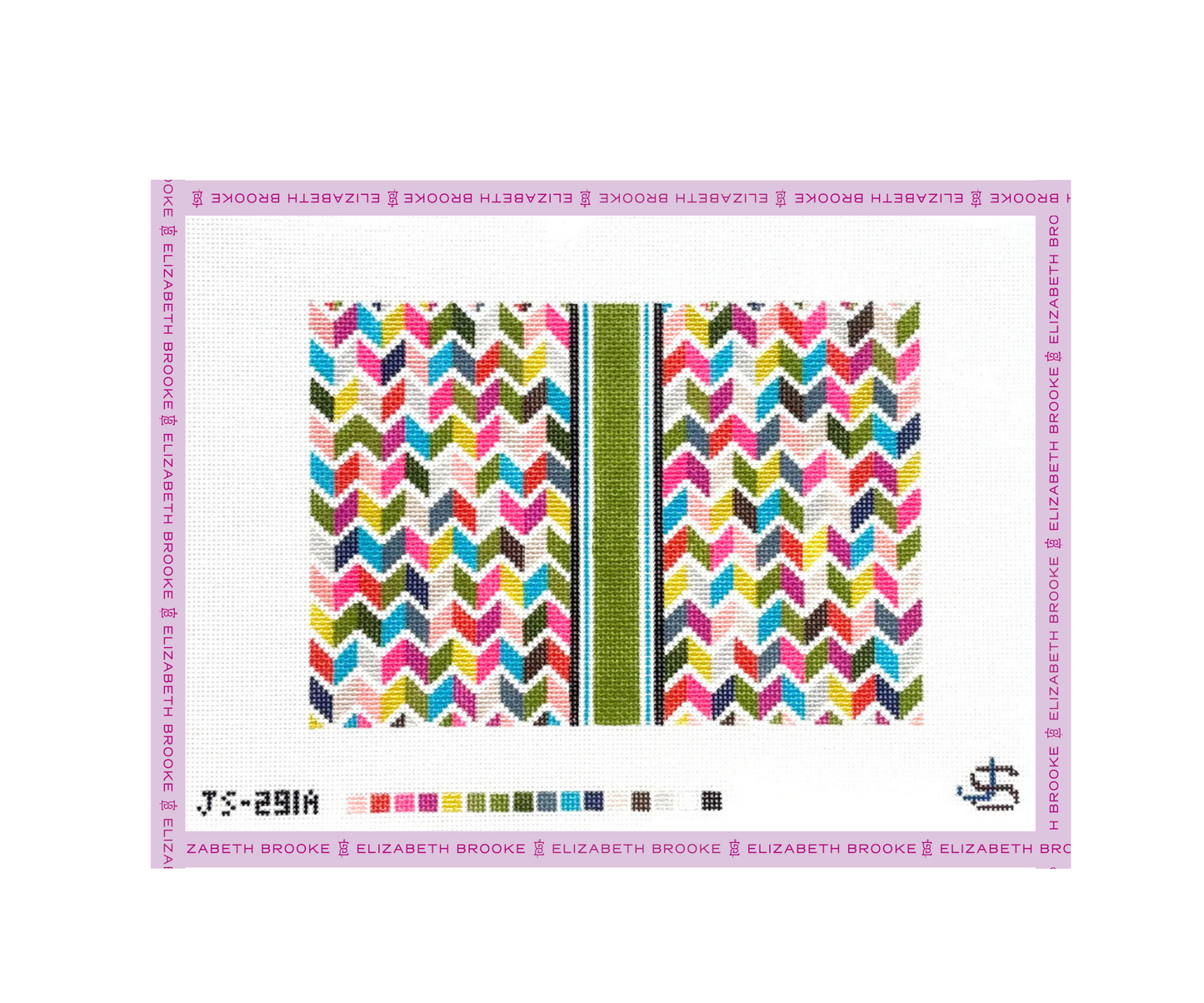 Chevron Stripe Clutch Needlepoint Canvas