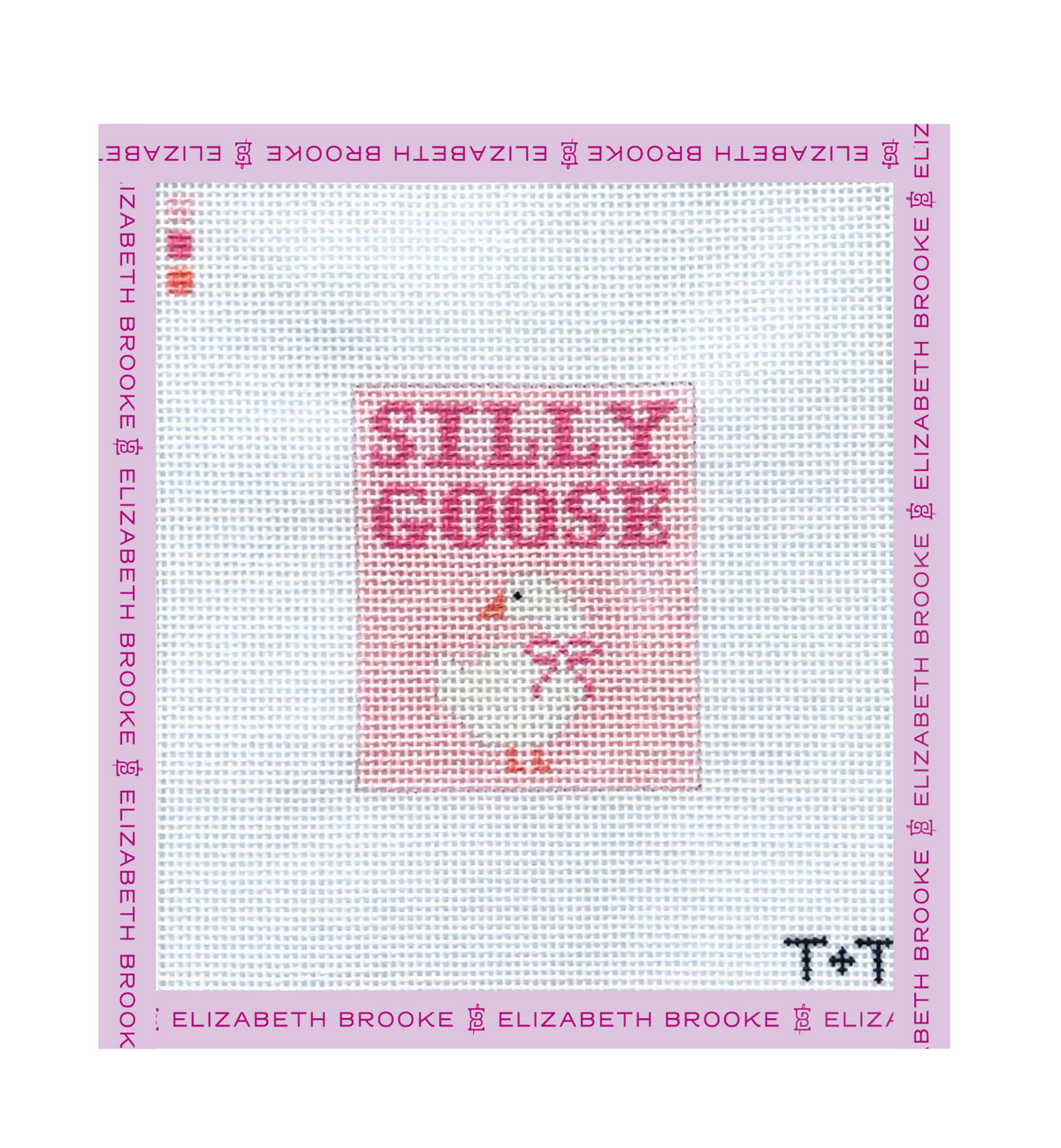 Pink Silly Goose Needlepoint Canvas