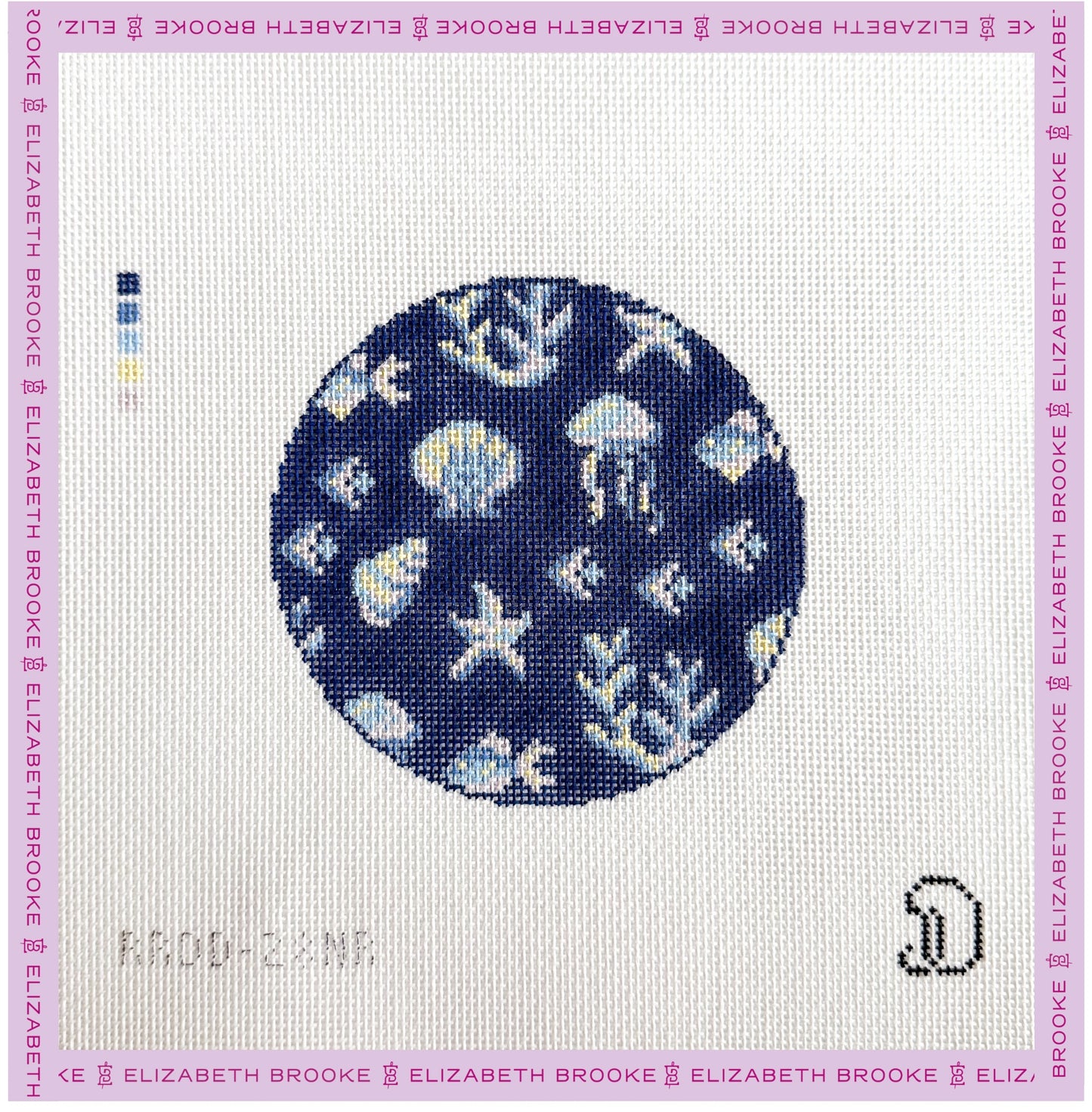 Ocean Glow Round Needlepoint Canvas